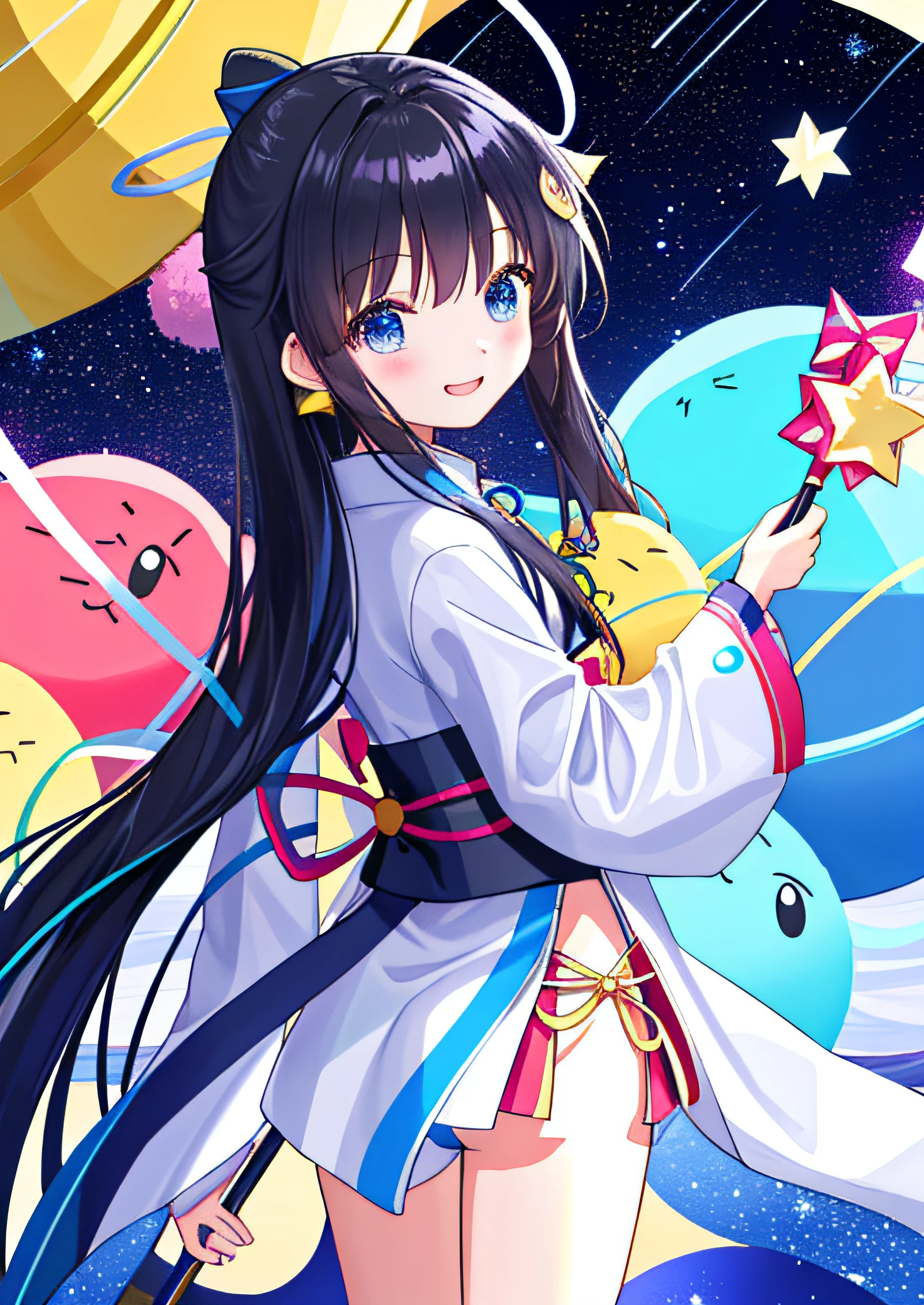 I'm going to design a logo,Black font,charactor,Happy Tanabata,Little stars dotted,The font is slim