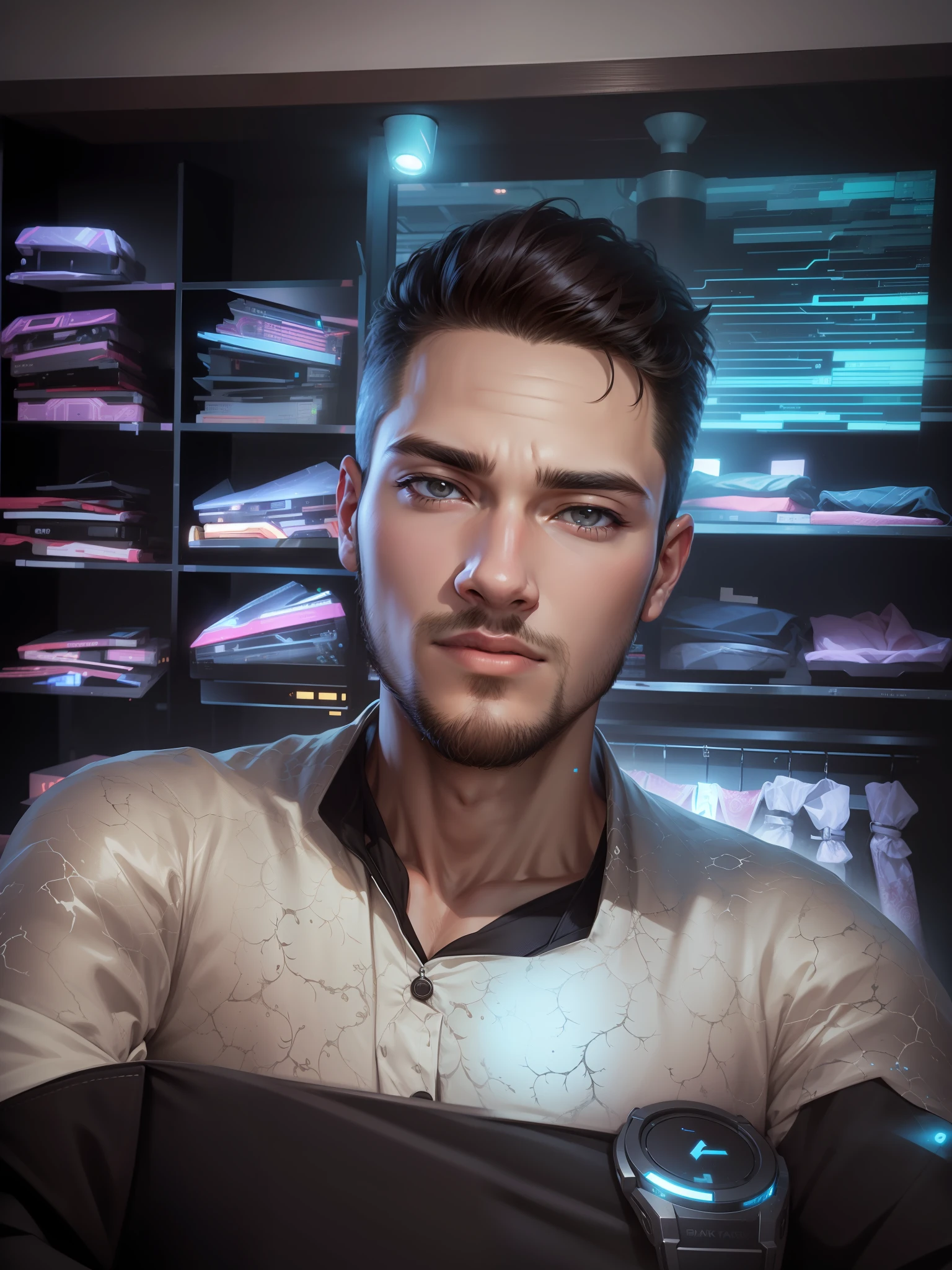 change background Cyber park handsome boy,  realistic face, Ultra realistic face.
