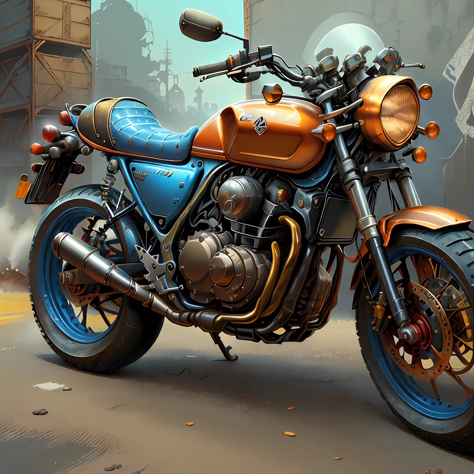 HONDA CB 400 ano 1982 Preta,Vista Total Mad Max CogPunkAI ,Cores 64 k, ((vermelho,amarelo apreto,azul)portanto,4D ,