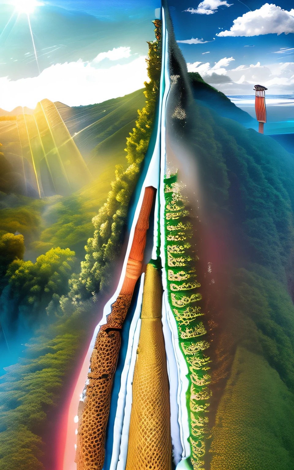 (((Japanese-style architecture))), (((bamboo forrest))), (((mountain water))), (((Sea of Clouds))), (((high detal:1.2)))