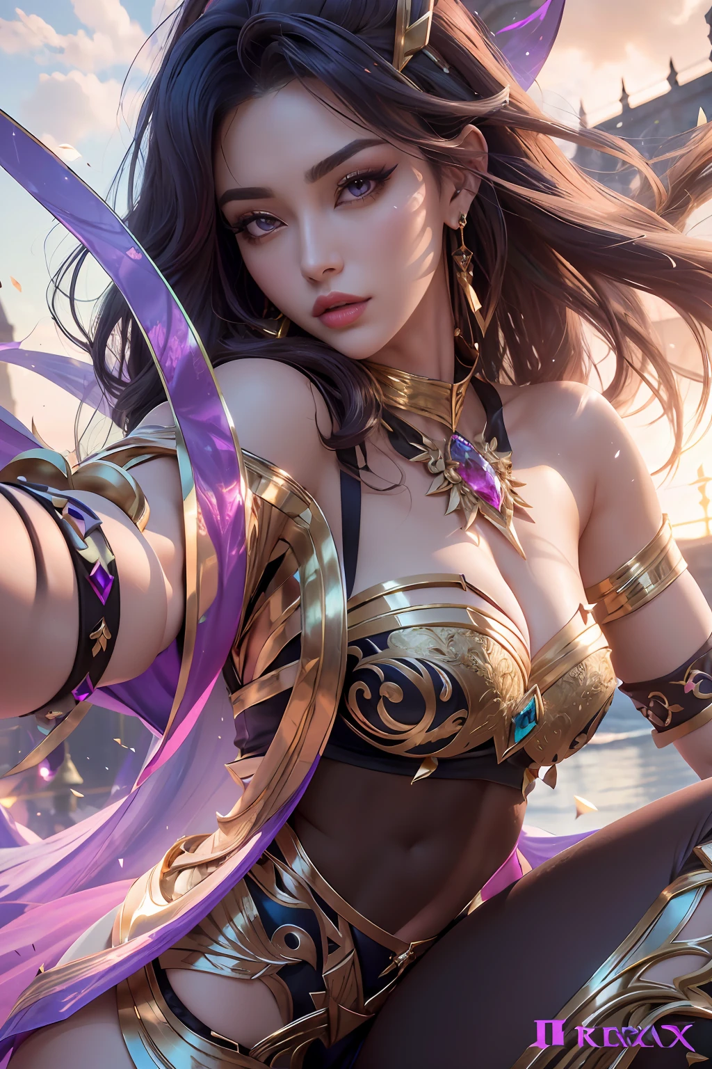 high detailed, 8k, highres, 1girl, jewelry, earrings, makeup, eyelashes, earrings, collarbone, collar, looking at viewer, (large breasts, thick thighs, thigh gap, wide hips, toned body),, ulzzang-6500, ultra realistic 8k cg, unparalleled masterpiece, absurdres, extraordinary, incredible, exquisite, sensational, perfect artwork, perfect female figure, perfect anatomy, unique, sexy, very long hair, blonde, multicolored hair, large breasts, looking at viewer, aesthetic, spectacular, splendid, superb, grand, astounding, stunning, magnificent, elegant, graceful, luxury, jewelry, gem, glint, beautiful, gorgeous, charismatic, charming, alluring, erotic, seductive, gothic, fantasy, divine, clean, rich, prestige, fantastic, supreme, apex, paramount, goddess, lace, lace trim, delicate pattern, shiny skin, gold, royal, queen, supernatural, phenomenal, fabulous, marvelous, stupendous, terrific, ((nsfw, huge breasts , thick thighs, wide hips, toned body)),, high detailed, 8k, highres, (k/da all out kai'sa), league of legends, k/da \(league of legends\), 1girl, purpel hair, multicolored hair, long hair, very long hair, ponytail, long ponytail, streaked hair, green hair, two-tone hair, purple eyes, lips, jewelry, earrings, makeup, bare shoulders, crop top, black crop top, collarbone, collar, shiny clothes, detached sleeves, crystals, gloves, elbow gloves, single fingerless glove, midriff, looking at viewer, (large breasts, thick thighs, wide hips, toned body, ) RozalinD2, 1girl, gigantic breast Azure lane, gold hair ornament, revealing black bodysuit large breasts, cleavage, perfect composition, perfect Waifu)), sexy, appealing, ((Best quality)), ((masterpiece)), (detailed:1.4), submissive, super thick, small waist, sixpack abs, ripped, fit, slave collar, makeup, lipstick, blush, exotic, Asian and Spanish, mixed girl, HDR (High Dynamic Range), Ray Tracing, NVIDIA RTX, Super-Resolution, Unreal 5, Subsurface, detailed background, mansion, palace, goddess, camel toe, micro bikini