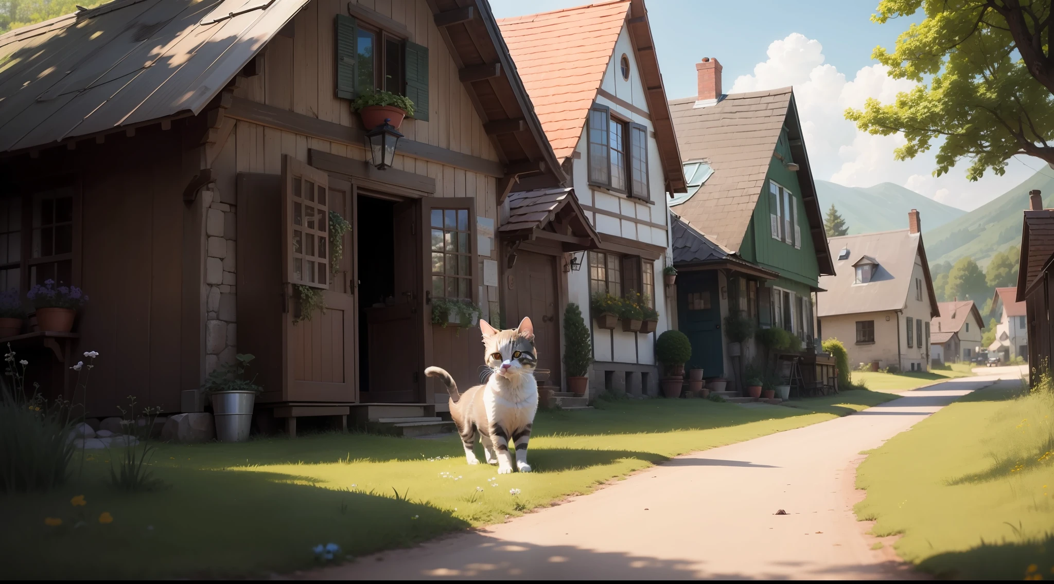 In a quaint village nestled between rolling hills and lush meadows, curious little Mia the kitten lived with her insatiable curiosity and boundless energy.