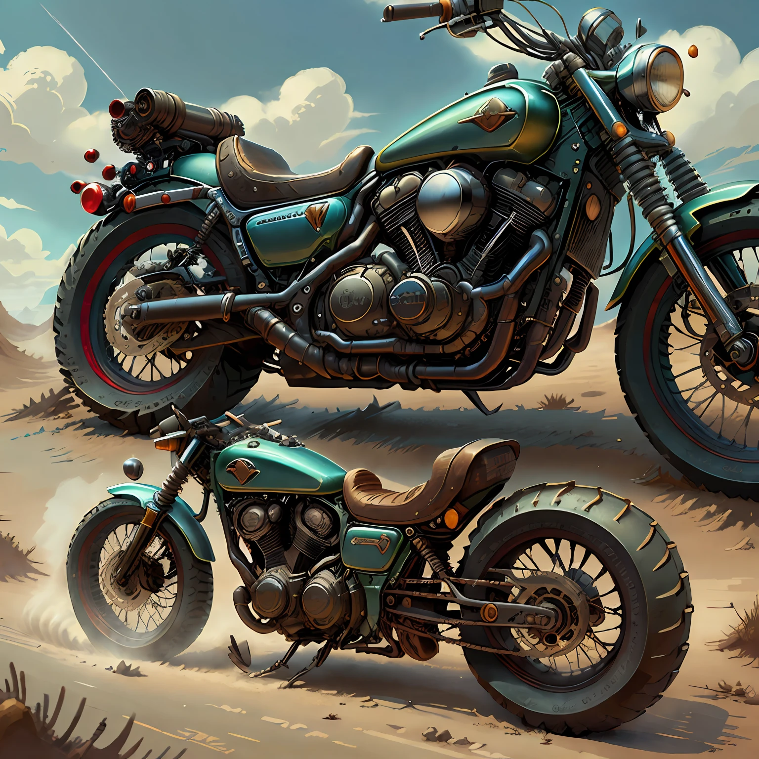HONDA Shadow ,Vista Total Mad Max CogPunkAI ,Cores 64 k, ((preta)portanto,4D ,