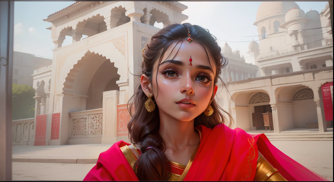Beautiful hair,4k,A girl wearing a ghagra