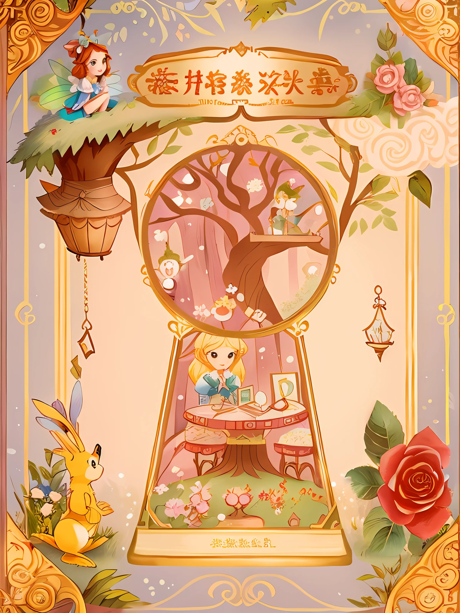 Fairy tale elves，alice in wonderland style，Disney  style，