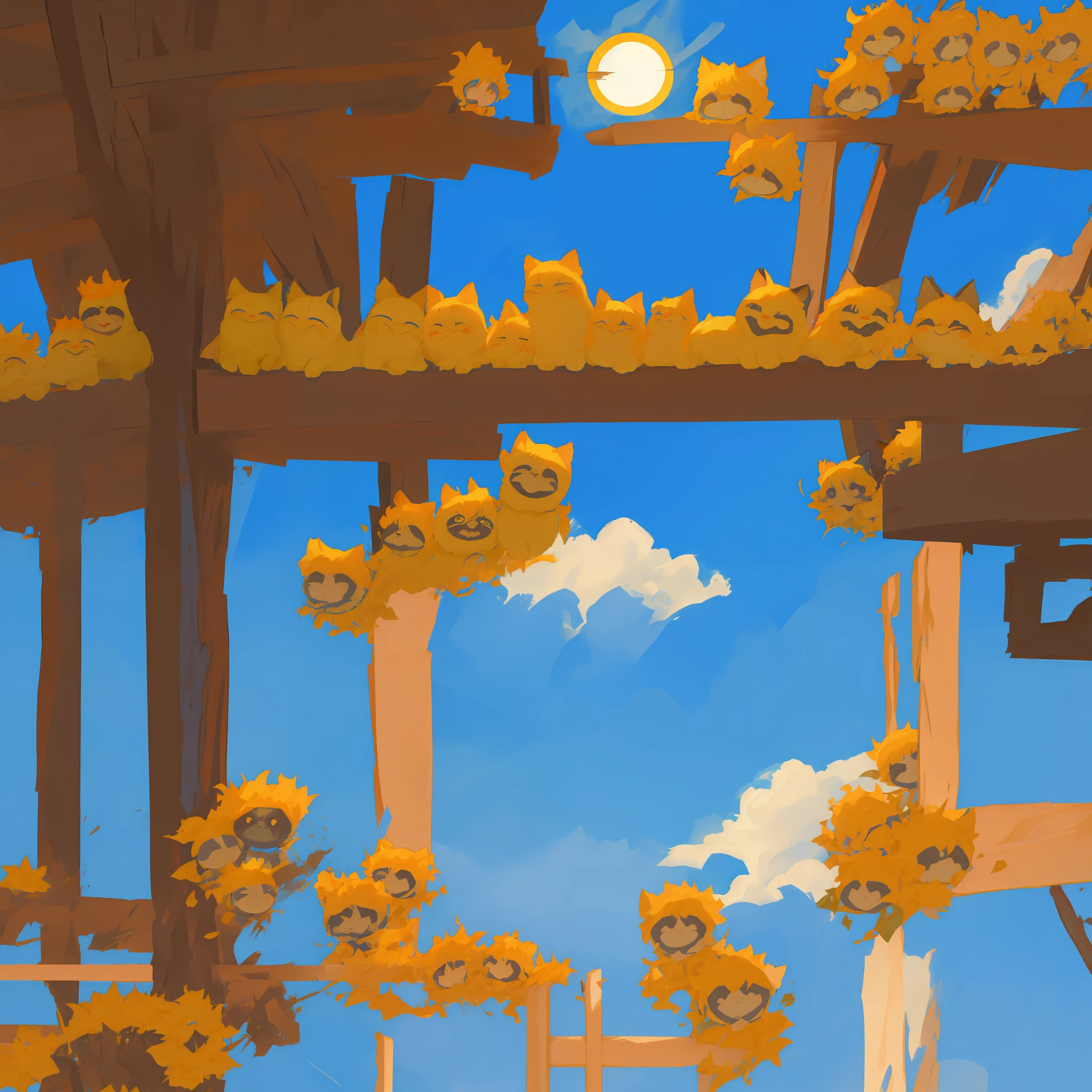 pussycat,suns,blue-sky,Clouds,comic strip