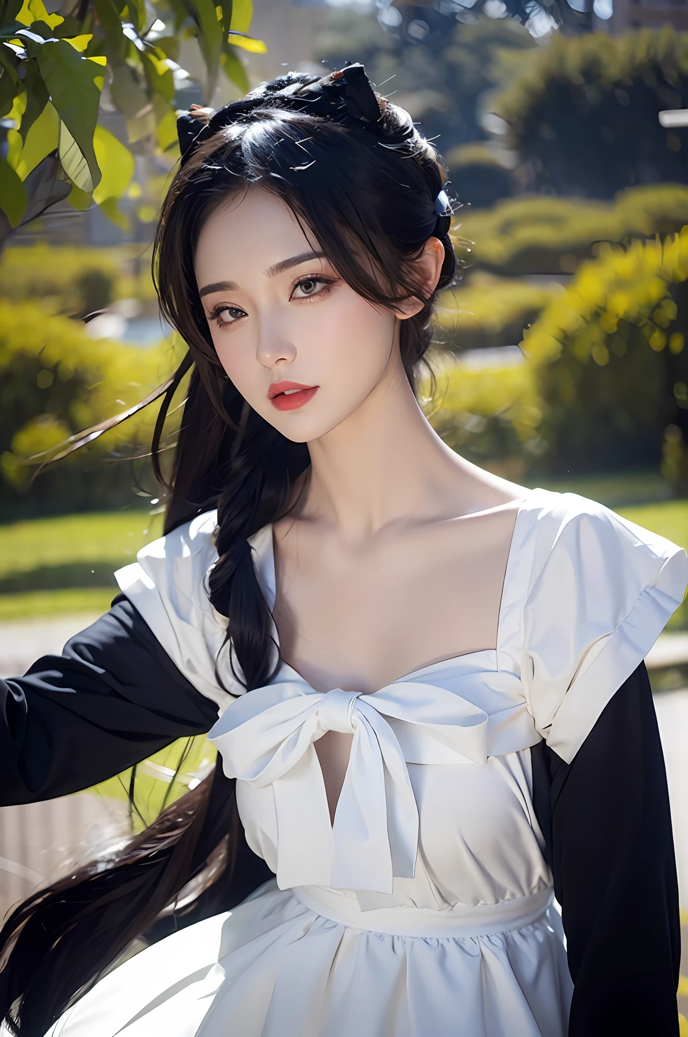 A ribbon that covers the eyes,Blowing in the wind,