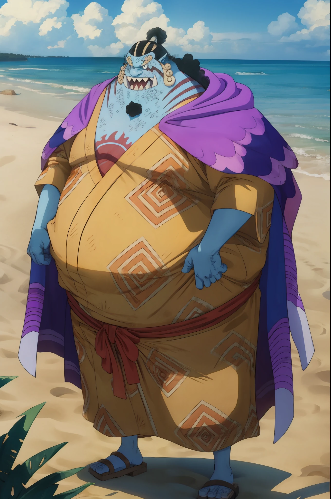 man (jinbei) standing in beach