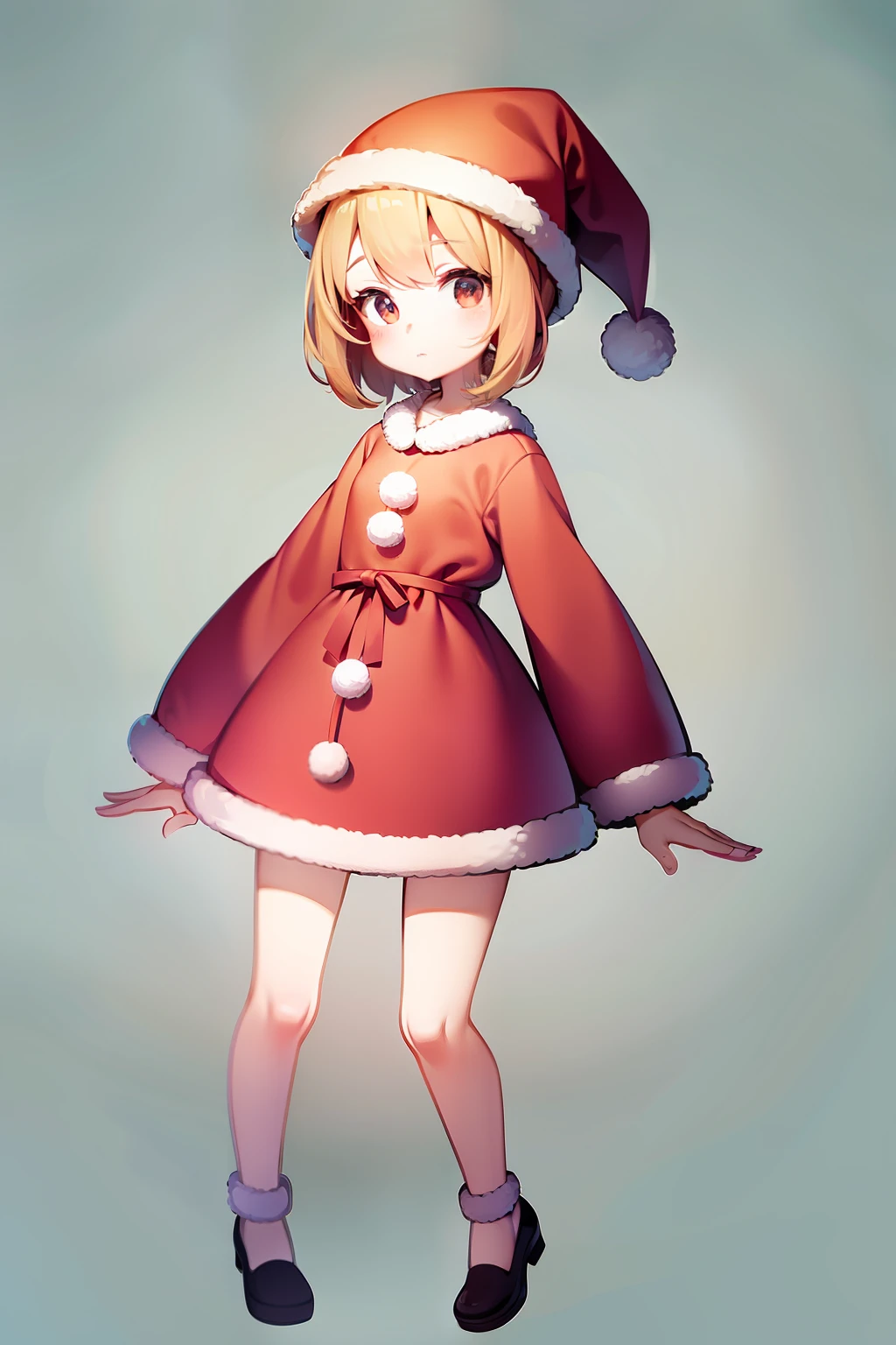 bunny rabbit、full body Esbian、illustratio、It features a simple、santa hat、It features a simple、line-drawing、2-dimensional、Picture、Flat illustration