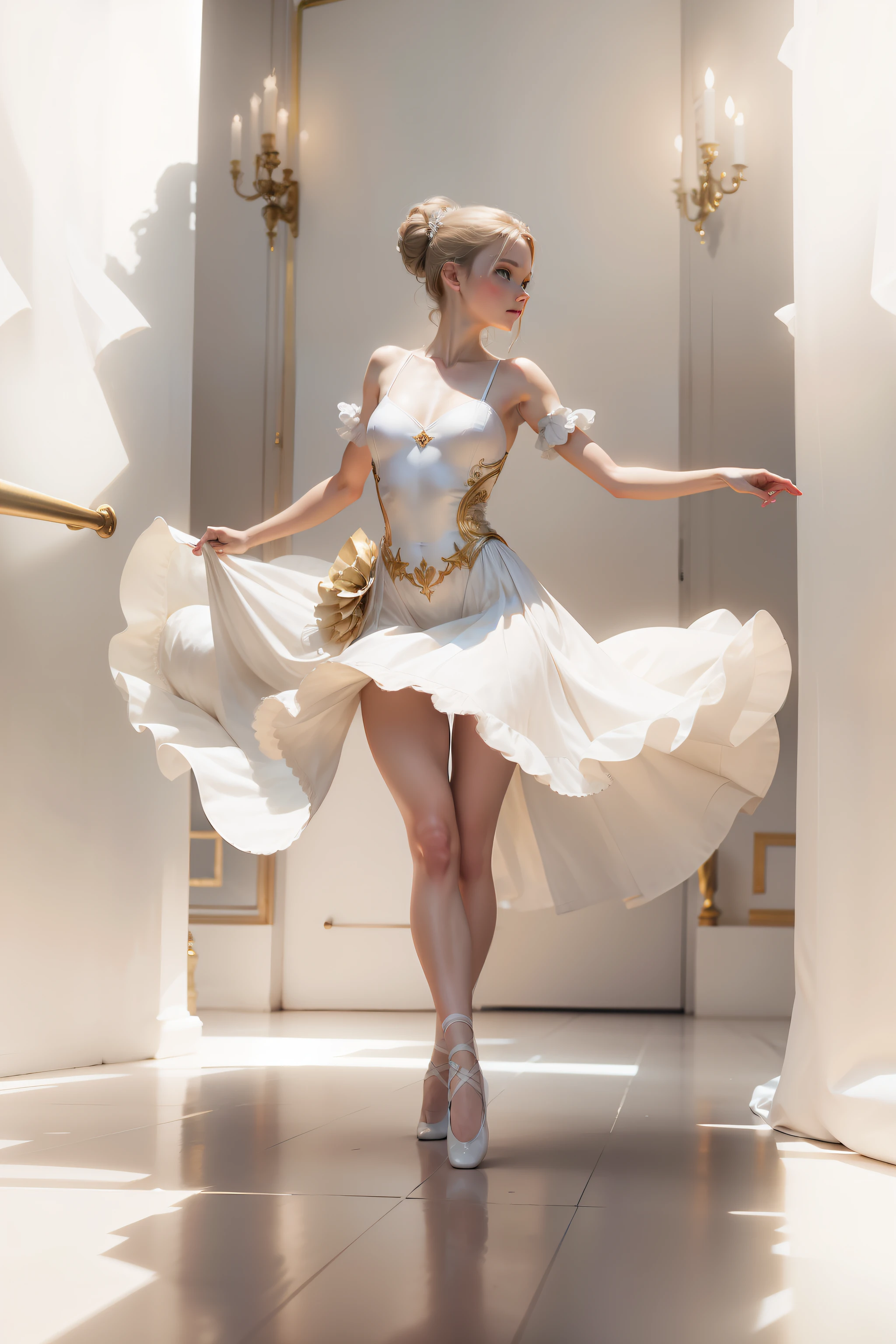 A graceful stunning Russian girl dancing ballet
