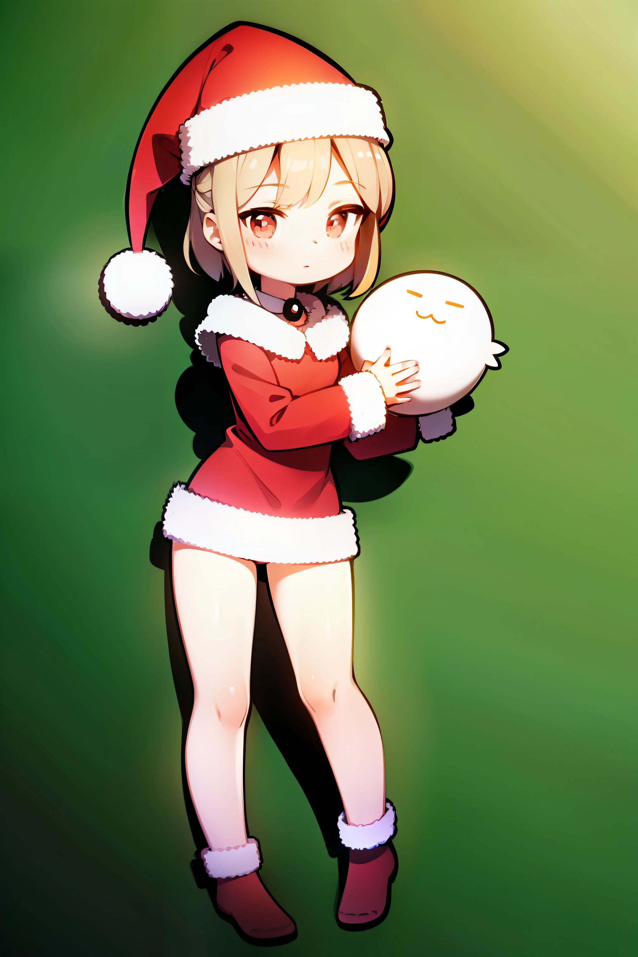 bunny rabbit、full body Esbian、illustratio、It features a simple、santa hat、It features a simple、line-drawing、2-dimensional、Picture、Flat illustration