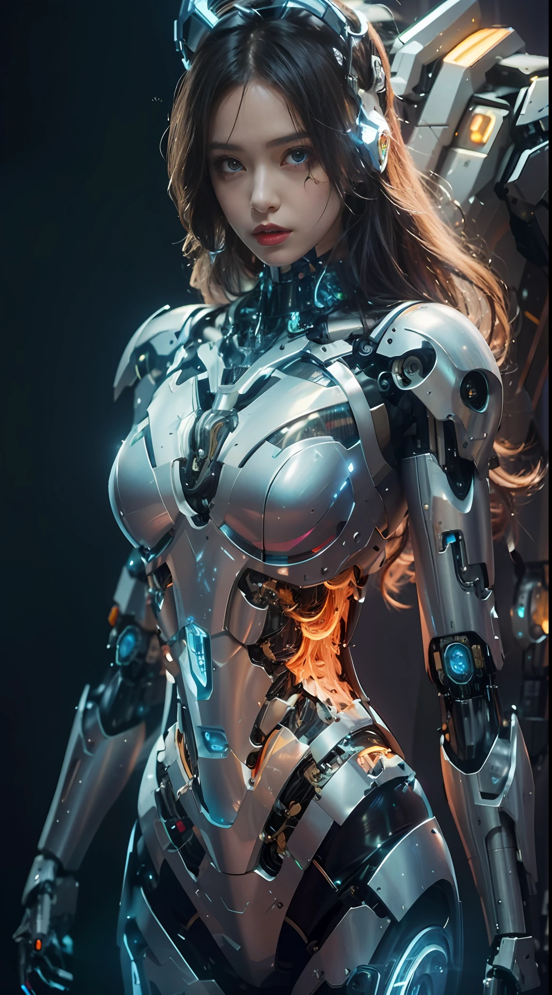 a woman in a futuristic suit with a sword and armor, beutiful girl cyborg, beutiful white girl cyborg, cyborg girl, cyborg - girl, girl in mecha cyber armor, cute cyborg girl, perfect anime cyborg woman, perfect android girl, female cyborg, perfect cyborg female, beautiful cyborg girl, female robot, young lady cyborg, female mecha, armor girl