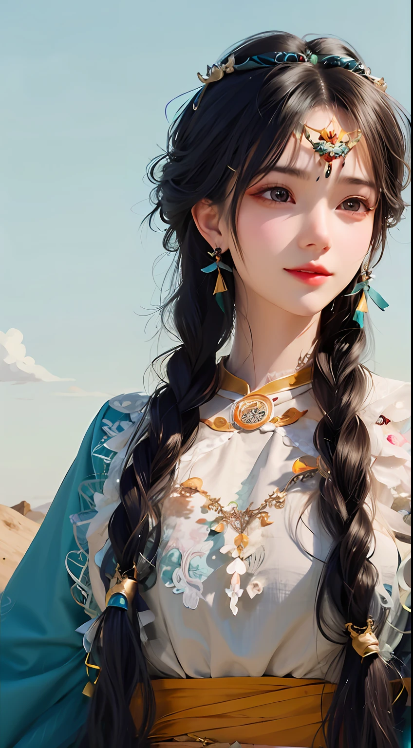Close-up of a woman in a Dai costume, Beautiful character painting, Beautiful young wind spirit, Guviz, Guviz-style artwork, Palace , A girl in a Dai costume, 8K high quality detailed art, a beautiful anime portrait, Anime girl with long hair, Fantasy art style, Beautiful anime girl, Beautiful anime woman