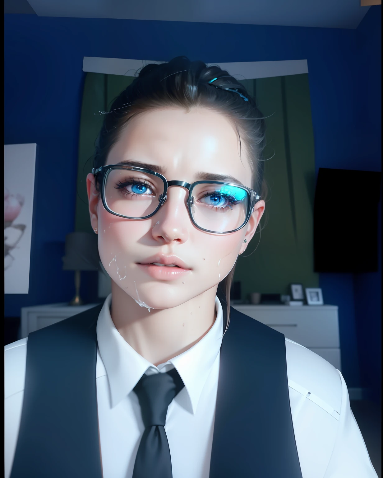 head, ultra detailed complex 3D rendering, 1girl, (NSFW), looking at the viewer, (PureErosFace_V1:0.6),18 years, black ponytail, wet hair, (white pants aside: 1.2), pure pussy, real human skin, huge breasts, pure pink nipples, vibrant details, hyper-realistic, beautiful background (room: 1.2), octane rendering, 8k, best quality, masterpiece, extremely delicate and beautiful, extremely detailed, CG, unit, wallpaper, (realistic, photorealistic: 1.37), amazing, fine details, masterpiece, best quality, official art, extremely detailed 8k wallpaper of CG unit,