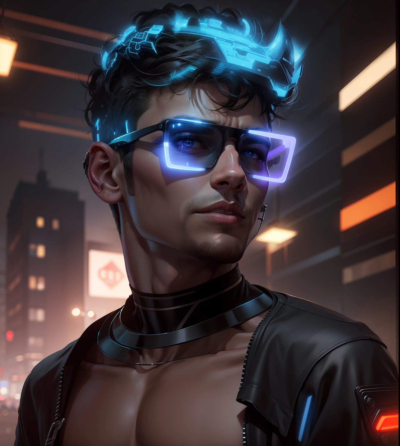 Change background cyberpunk handsomeboy 8k realistic