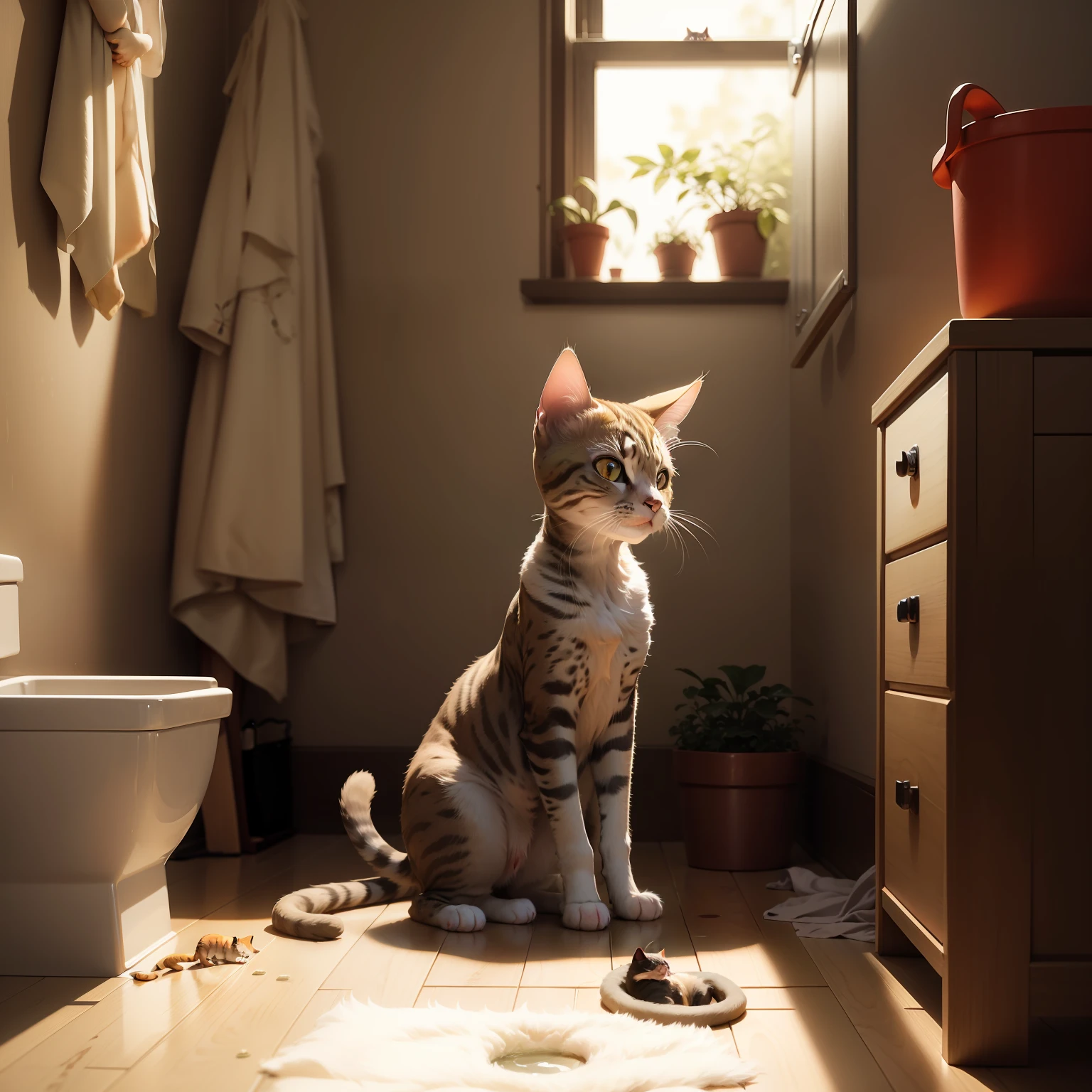 cat，urination，naked