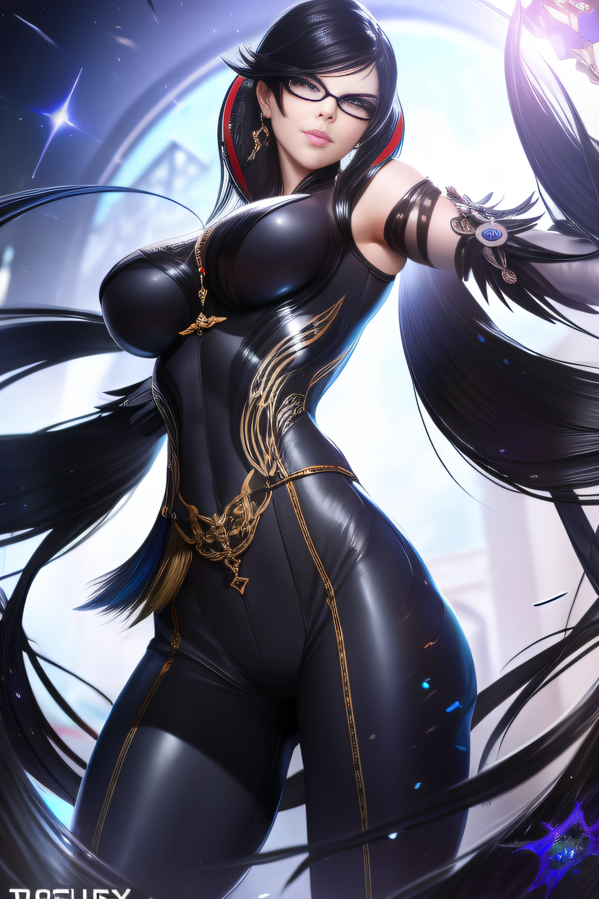 k hd， realisticlying，  详细的脸， Detailed body， 独奏，bayonetta、 Mature woman，1female，独奏，brunette color hair，white skinned，Pale skin，little breast、underboobs，Light_Smile，B - Excellent，Porcelain dress，Cross your arms，full bodyesbian，exteriors，natta，Dynamic posture，nipple tassels、（（Hands behind your back）），clear detailed face、1 mole on the lip、（（Illegal oral cavity、Straight teeth、You can see it in your mouth））（（Light frown，Be red in the face）），shiny skins，dent in the skin，realisticlying，tmasterpiece，highest  quality，A high resolution，Telefocal、From below、