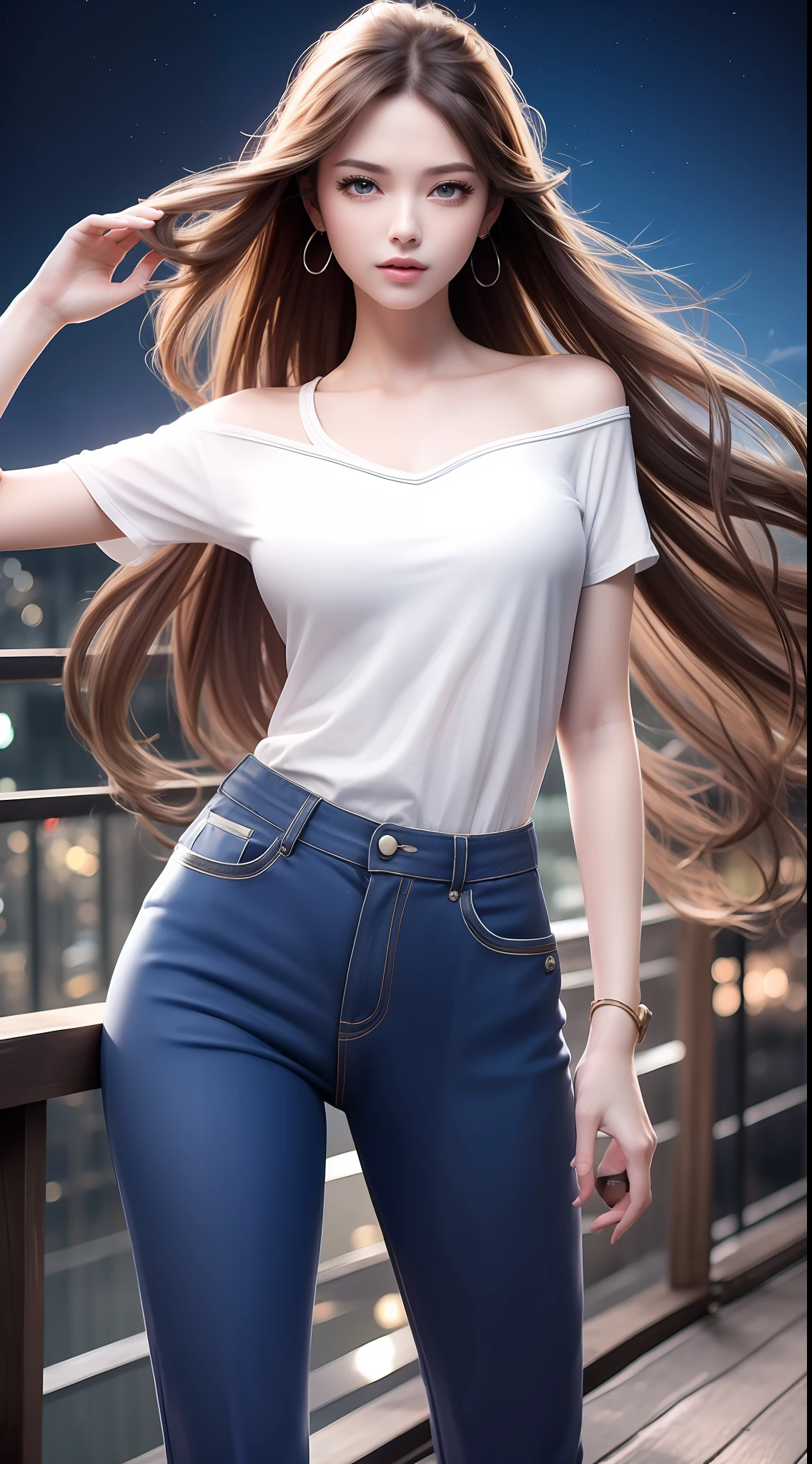 4k ultra hd, masterpiece, very high quality, a girl, age 20 years old girl, good face, smooth face, detailed eyes, beautiful hair, very long hair, hair band, cute look, modern clothes, pink shirt, black jeans, good shoes, sitting, morning background, buildings, sun lights, clear weather, stylish looking,