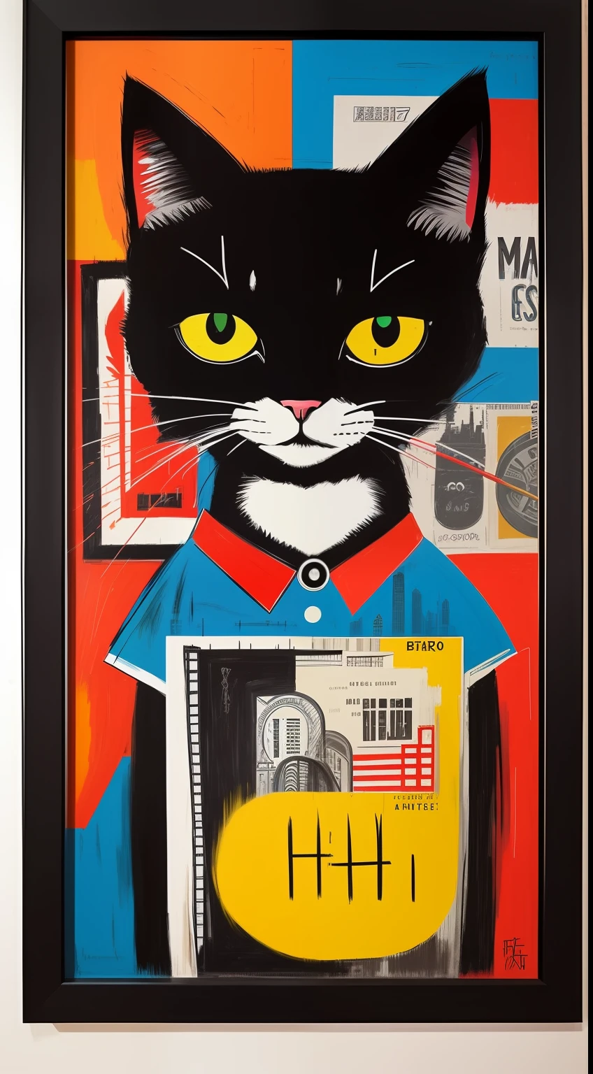 1Cat、Like Basquiat's paintings、Wall Street、buliding、newyork、cache、money、an extremely devious and beautiful、Rimless