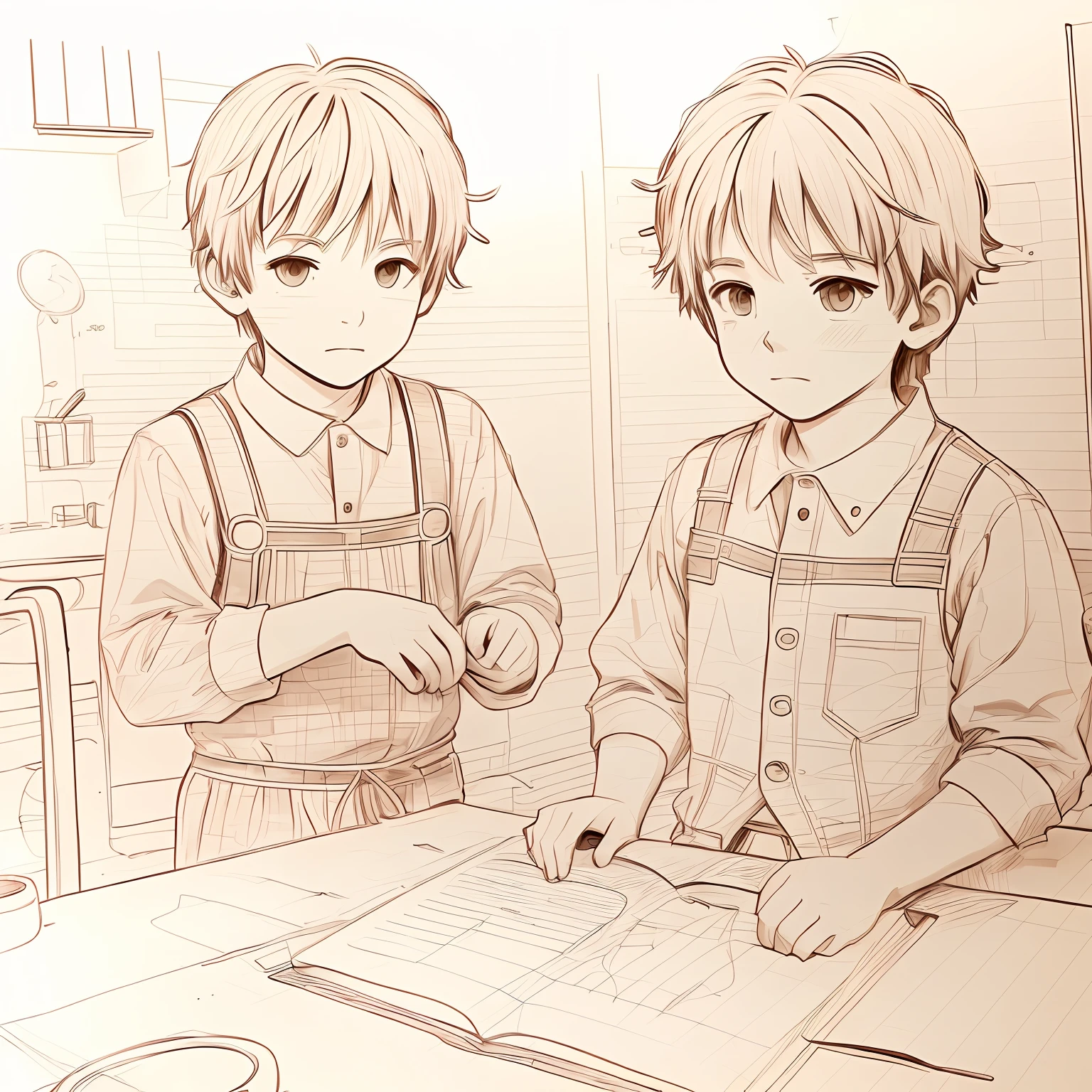 an anime line drawing of linus_sebastian,