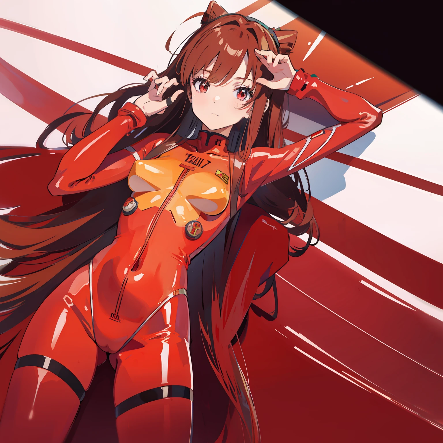 Asuka.Langley、Red bodysuit covering the whole body