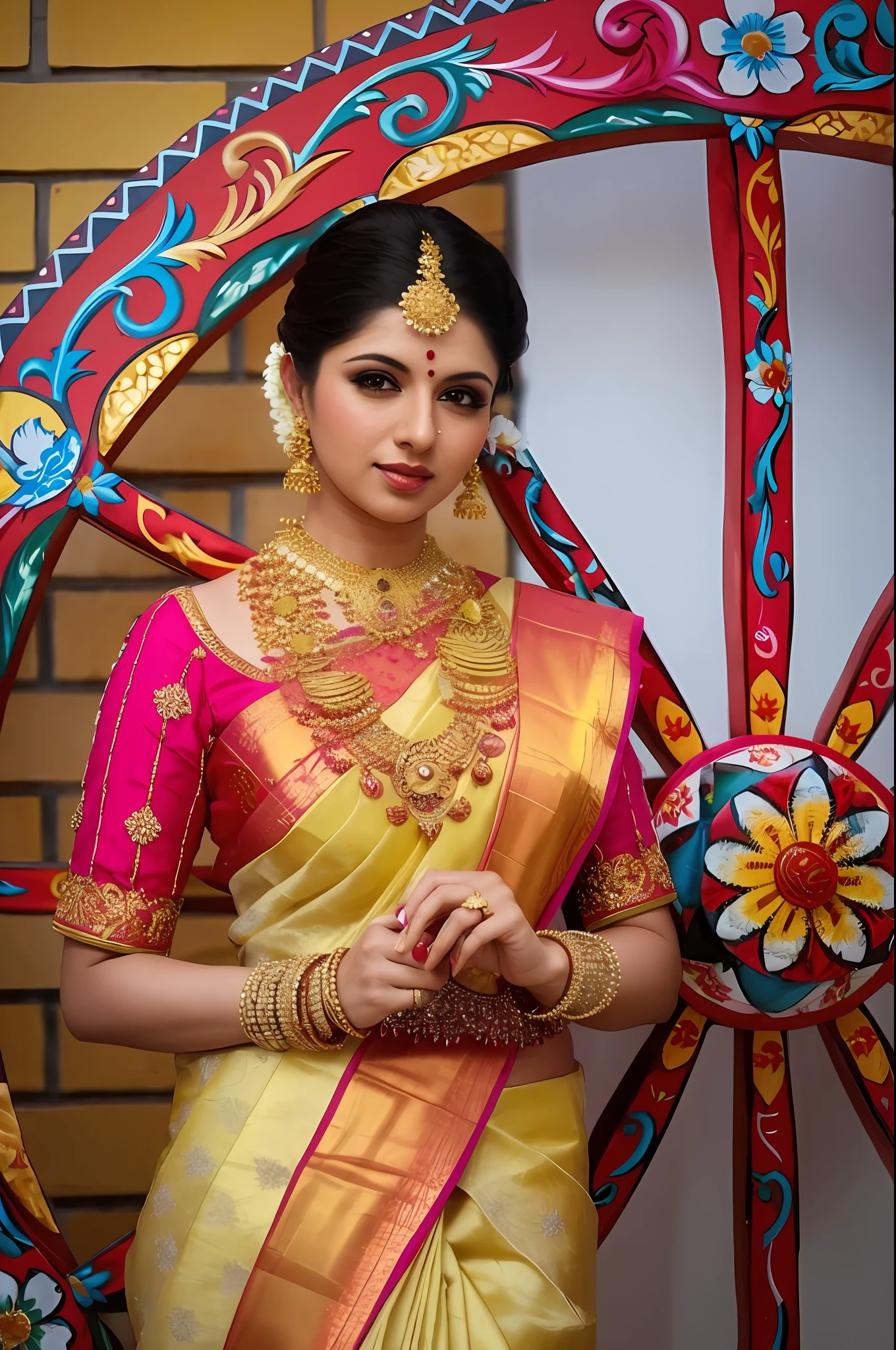 a photo of a 30-year-old woman, stylish, professional portrait, head-shot, slight smile, cute, background bokeh, bshree