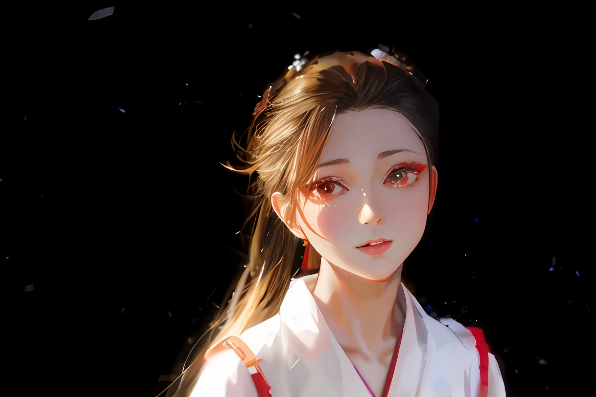 Anime girl with long hair and red eyes in white dress, Realistic anime 3 D style, Anime style. 8K ， A girl in Hanfu, Stunning anime face portrait, a beautiful anime portrait, anime realism style, Portrait of an anime girl, realistic anime artstyle, made with anime painter studio, Beautiful anime face