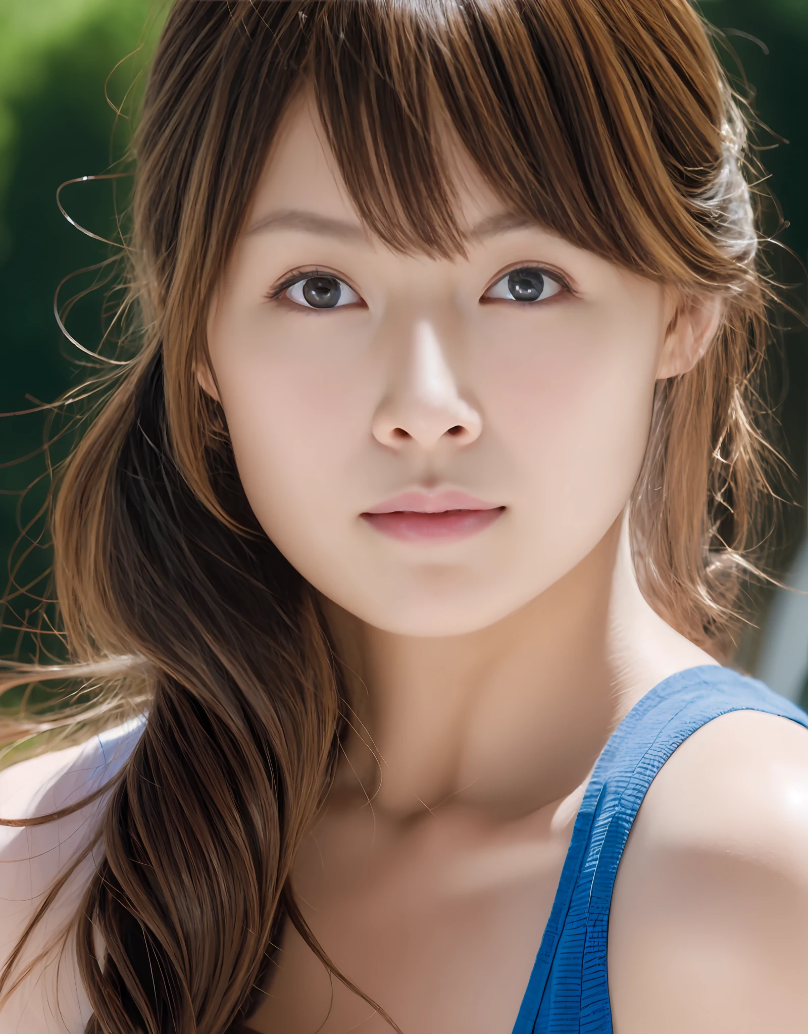 tmasterpiece,best qualtiy,(realisticlying,realisticlying:1.4),(RAW photos:1.2),Very detailed CG unity 8k wallpaper,very fine and beautiful,Amazing Cleavage,finely detailled,offcial art,absurderes,unbelievable Ridiculous,hugefilesize, ultra - detailed, The is very detailed, Nice detailed girl, very detailed eyes and faces, Beautiful detailed eyes, There is light on the face, 1girl, Long hair, ((pony tails)), solo, cute, looking at viewer, (perfect female figure) , big breasts thin waist, full bodyesbian, standing on your feet, 校服, Black stockings,Superskirt, Superskirt, plaid skirts, nabel, Crop topping, Sleeveless shirt, Bare arms, By bangs, schools, Classroom, ulzzang-6500-v1.1