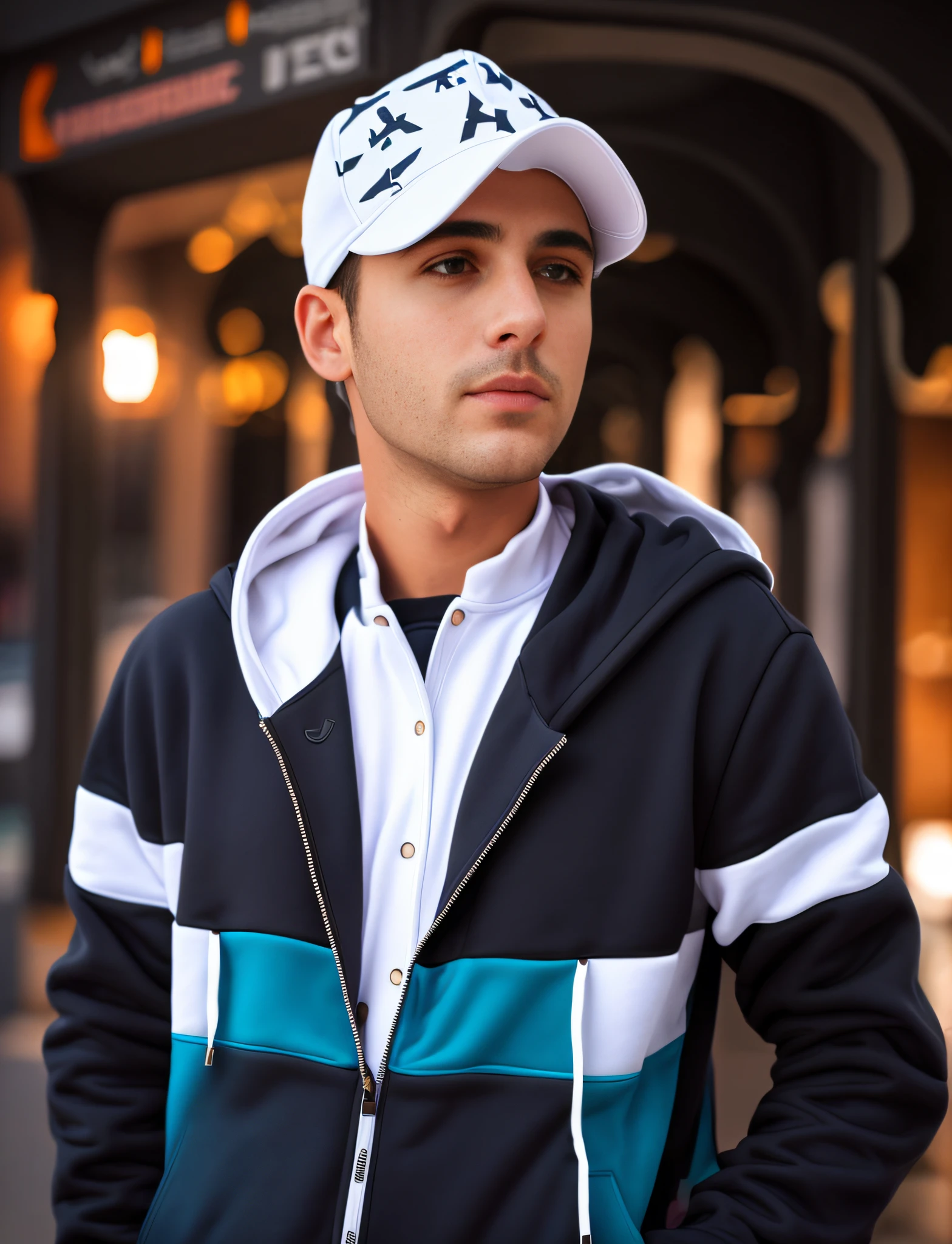change the background with realastic jacket hoodie and 8k hyper realastic