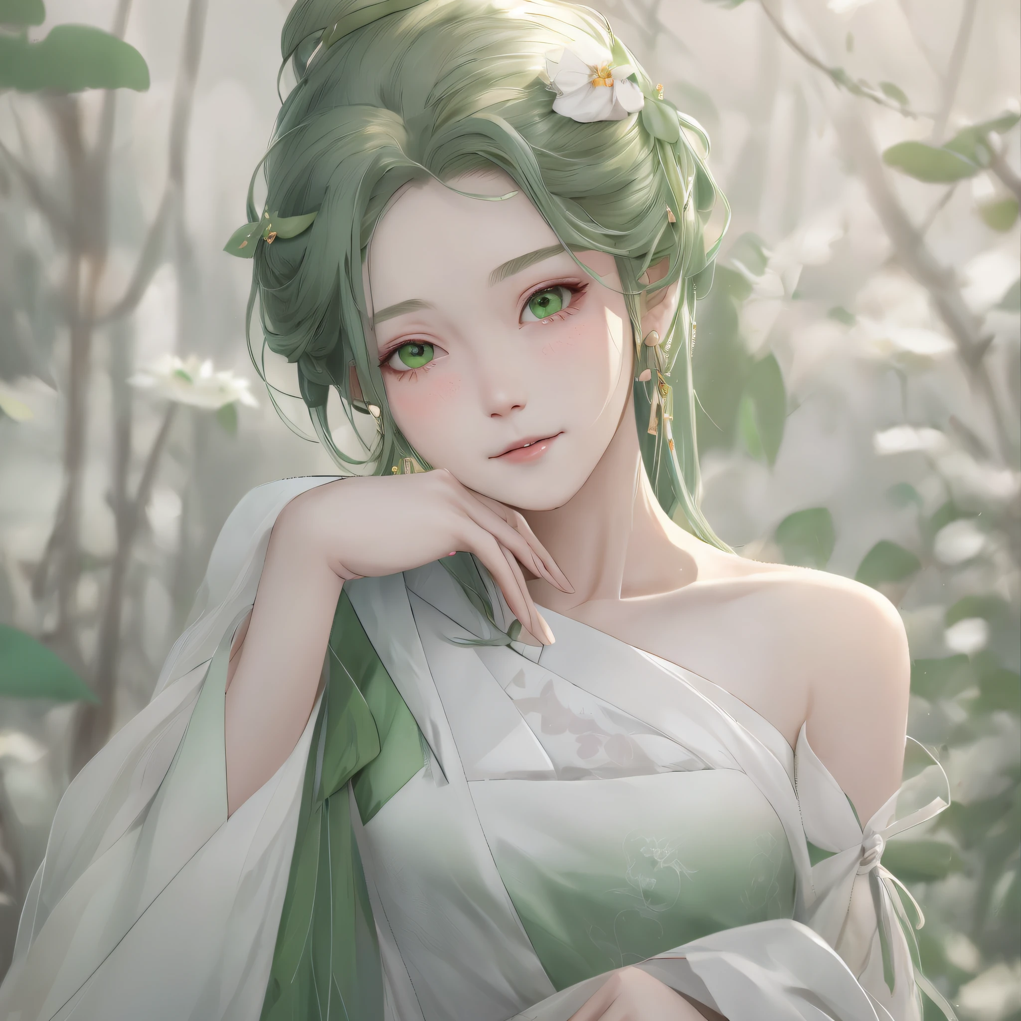 1 white flower,