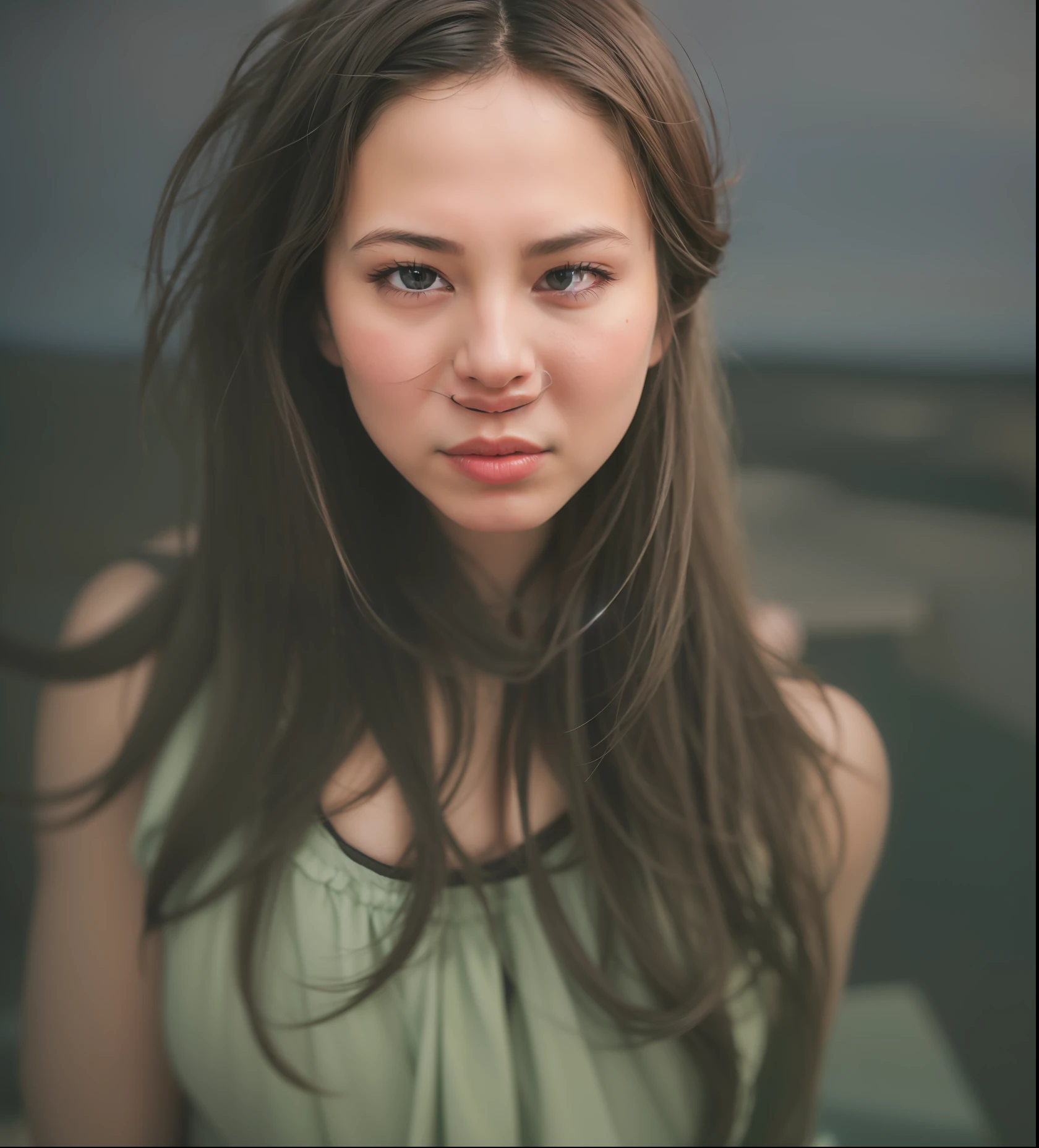 (front focus), (masterpiece, top quality, best, official art, beauty and aesthetics: 1.2), 1 girl lying on beach chair looking up at the night sky, sad, sitting by the sea, beach, night, looking up, sunset, sunset, looking at the sky in distraction, wearing long skirt, long white dress, (bust photo: 1.5), dynamic pose, original photo, contemporary aesthetics, hard light, backlight, original photo, sharp focus, photorealistic feeling, cinematic lighting, volumetric lighting,