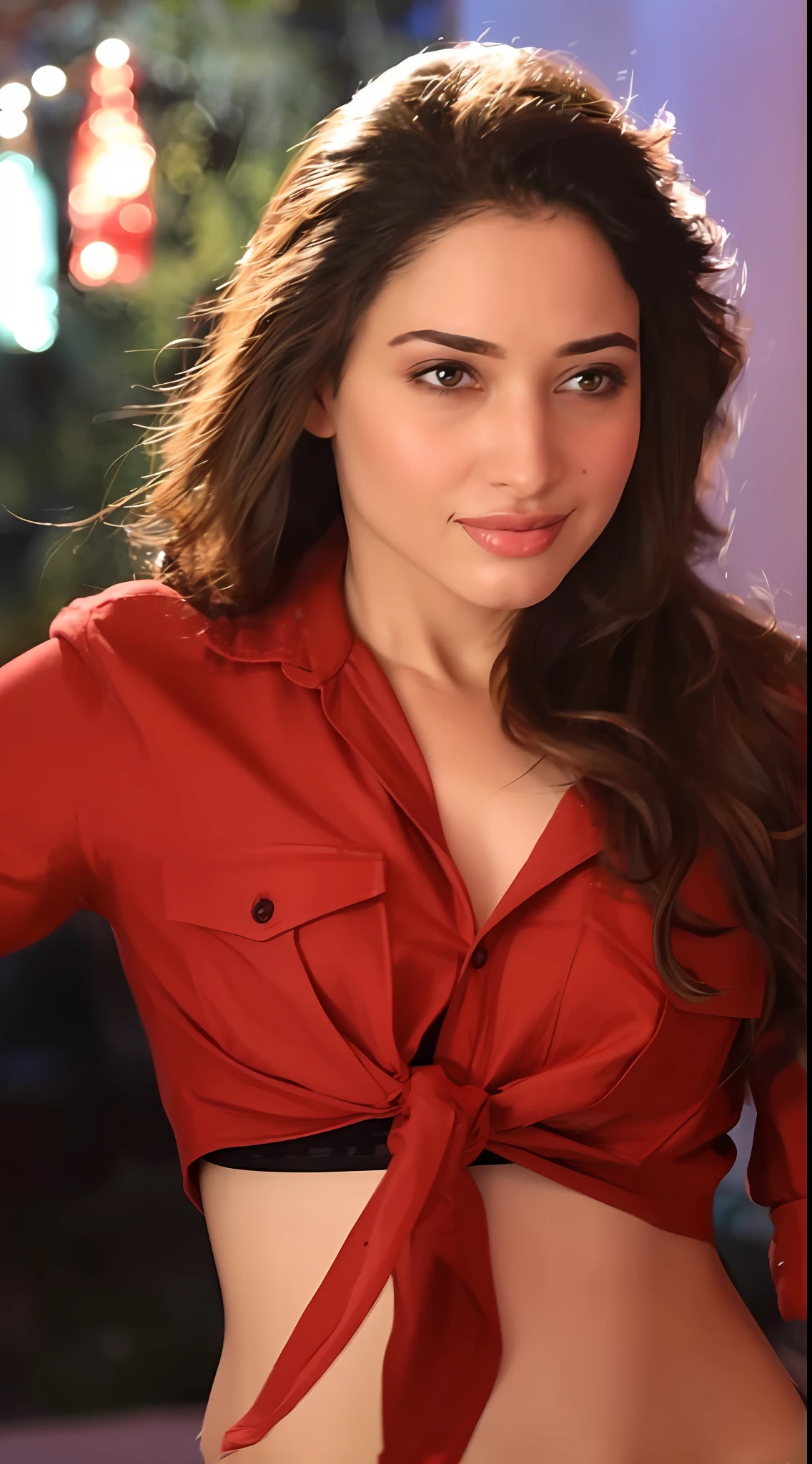 anusha hot photoshoot in red shirt and plaid pants, close body shot, very seductive pose, pretty face!!, long hair and red shirt, seductive pose, hybrid of gal gadot, sexy movie photo, print ready, with a seductive smile, looking hot, cute seductive smile, gal gadot, girl next door innocent look, stunning model, candid shot, red hot, oily skin, extra light,