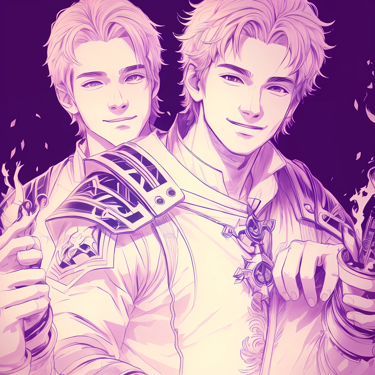 an anime line drawing of linus_sebastian,