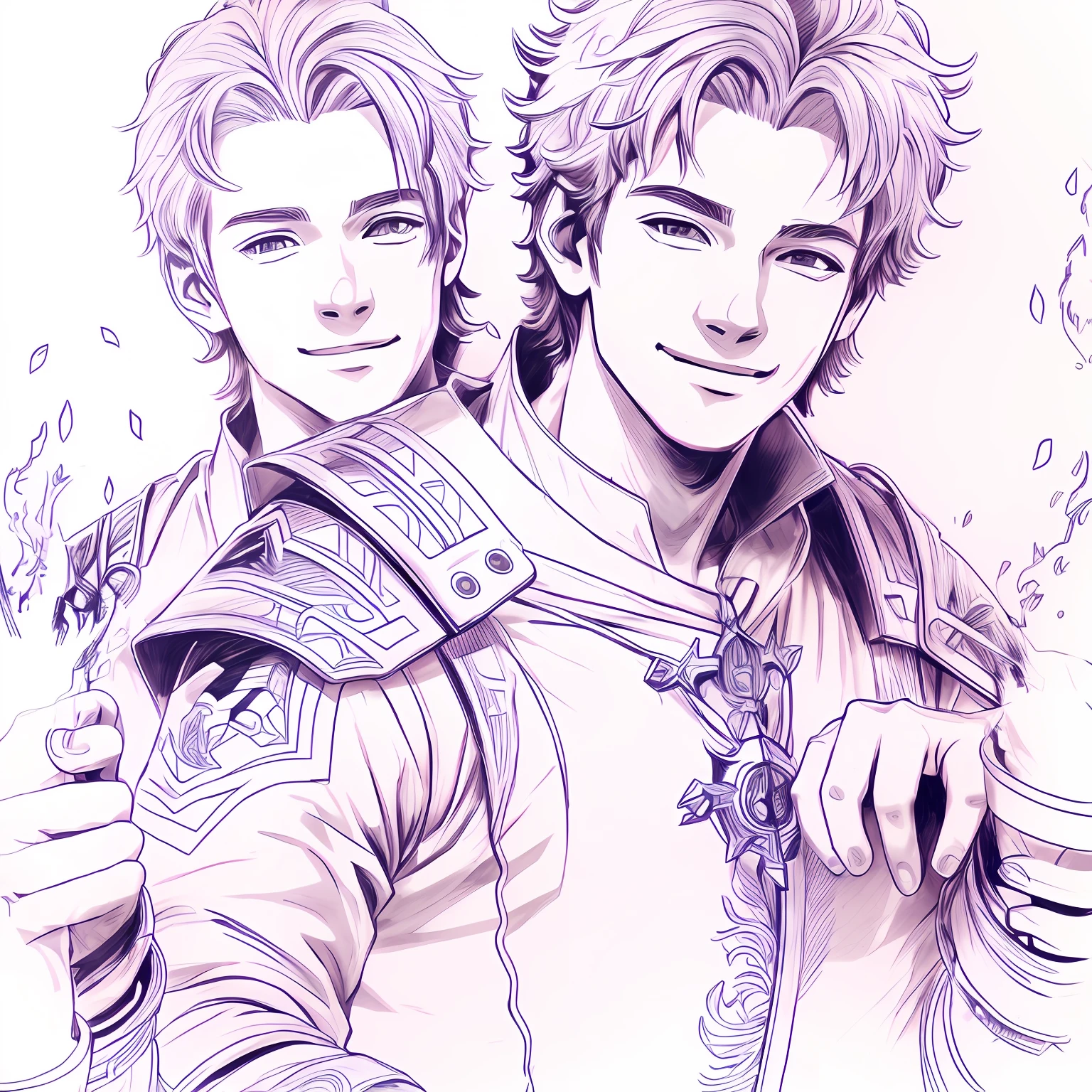 an anime line drawing of linus_sebastian,