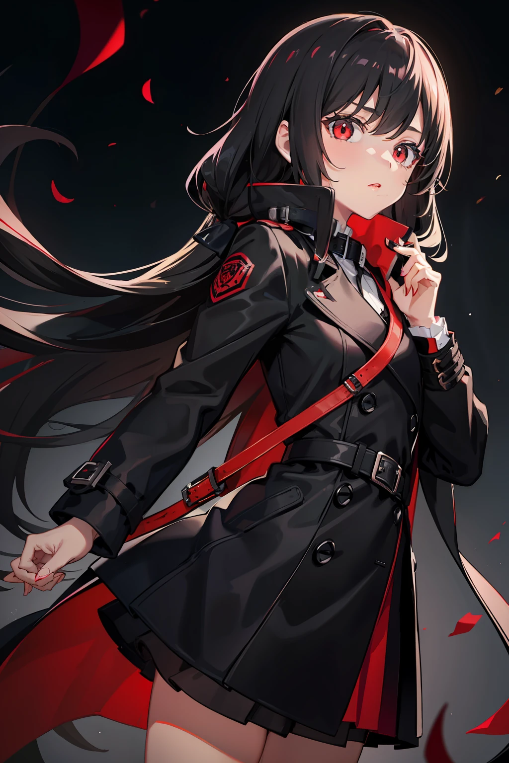 Black trench coat loli indifference red-eyed bust