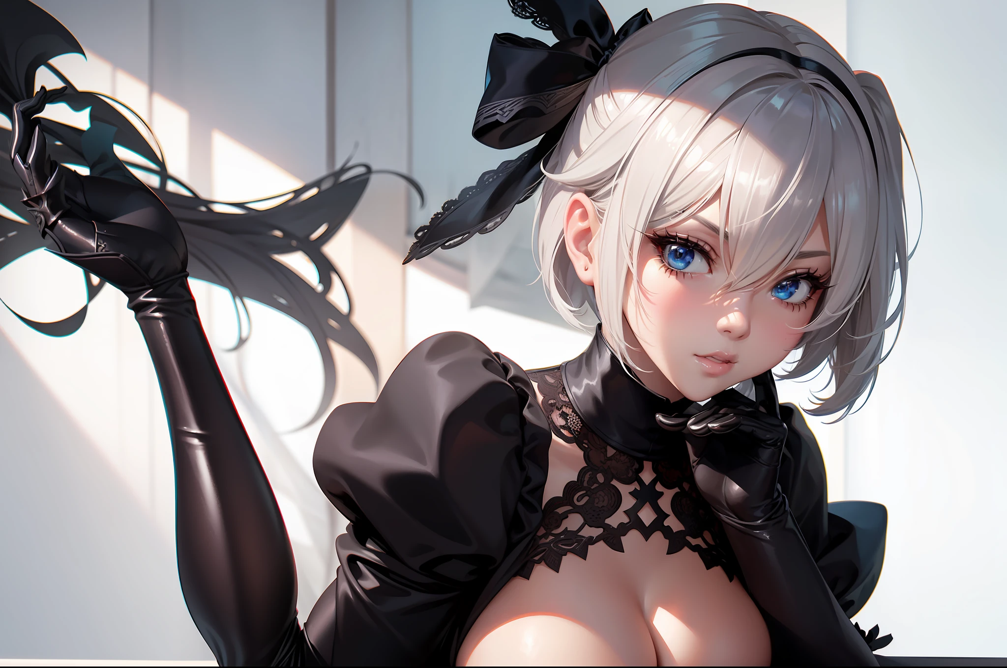 2B nier close up , sexy pose