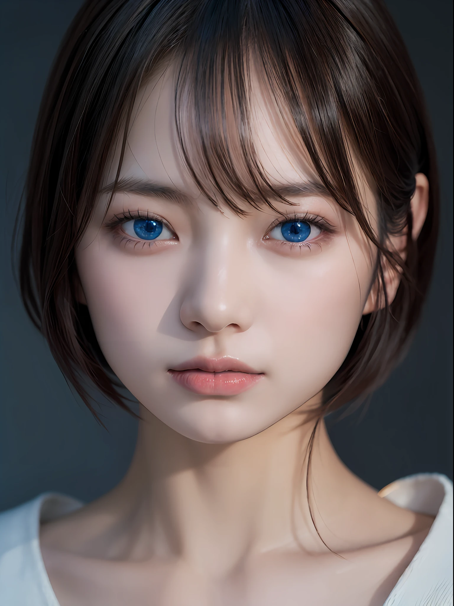 a beautiful girl is playing 砲丸投げ, 黄色い髪 short hair, blue eyes,Conceptual art, best photo shot, glowing light, realistic, UHD, textured skin, masterpiece, anatomically correct, best quality, 8k, full body