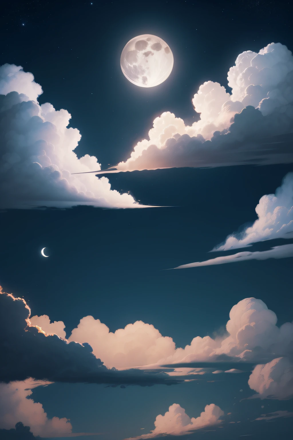 Full moon night There are some clouds