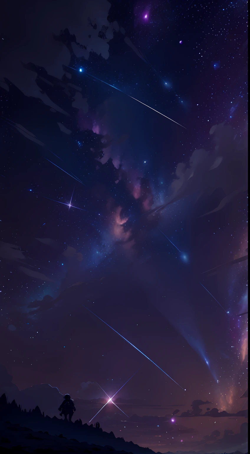 Night sky stars with very bright 8k