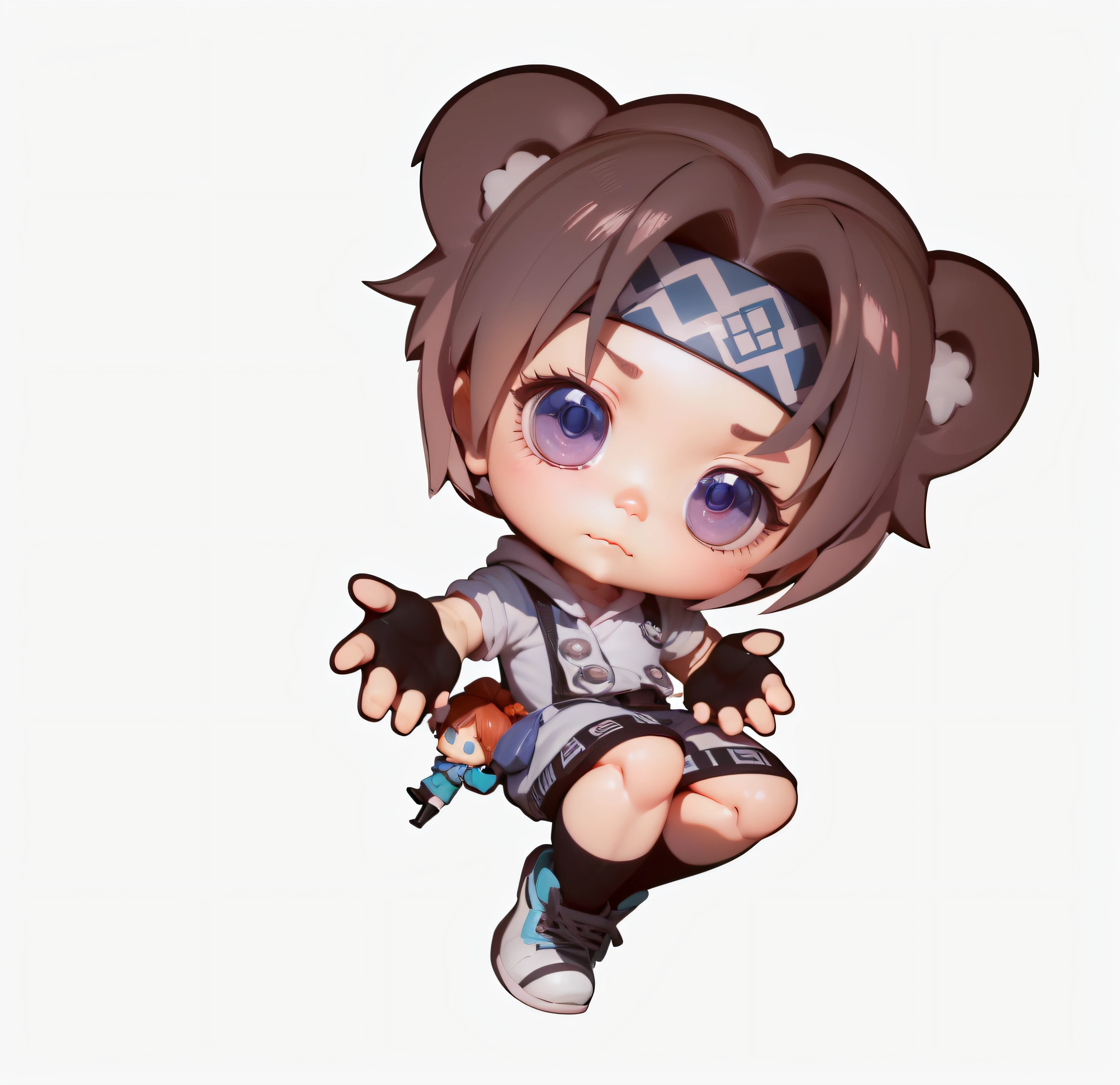 there is a small doll boy cute 3 d render, animation style render, digital art render, 3 d illustration, 3d illustration, 2 d illustration, 2d illustration, pink iconic character, for hire 3d artist, stop motion character, kenny wong x pop mart, 3d grainy aesthetic illustration, 3d characters