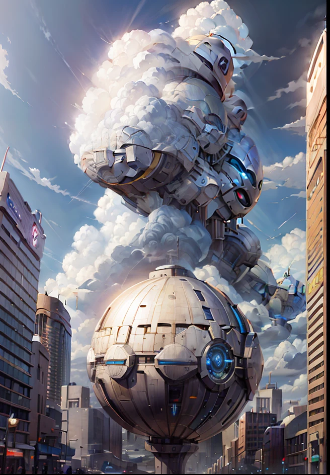 Surreal city,Spaceship in the sky,Cloud City,epcot