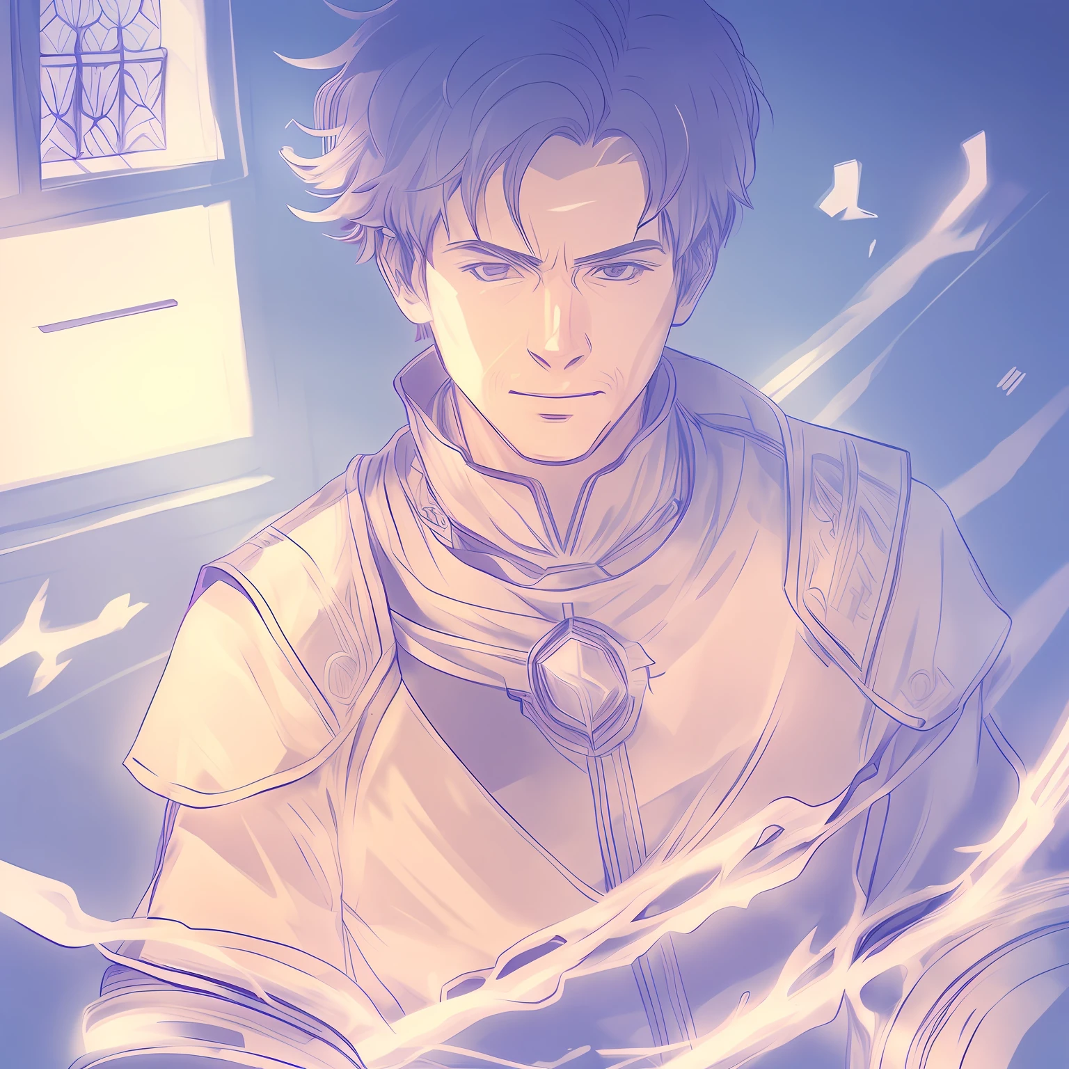 an anime line drawing of linus_sebastian,