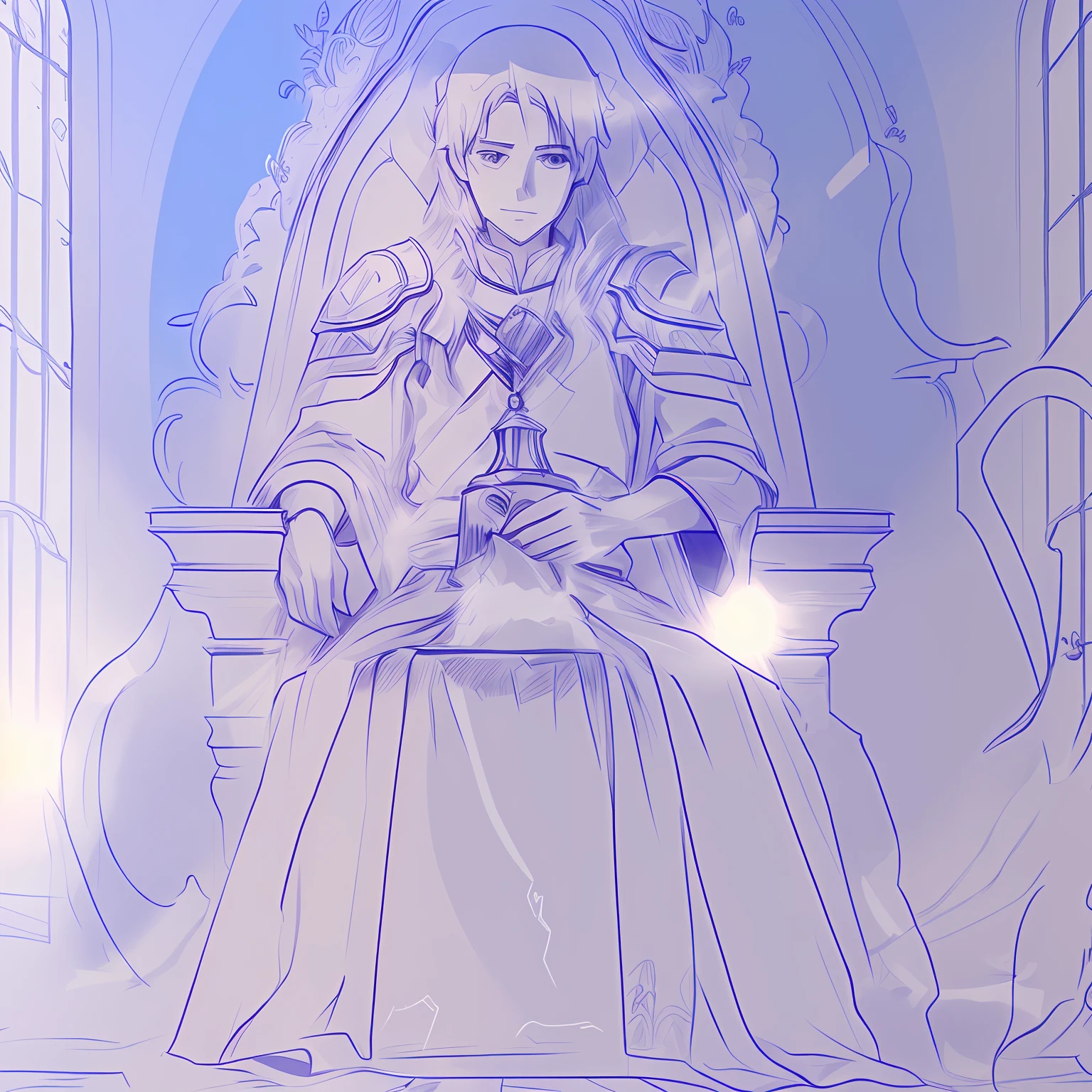 an anime line drawing of linus_sebastian,