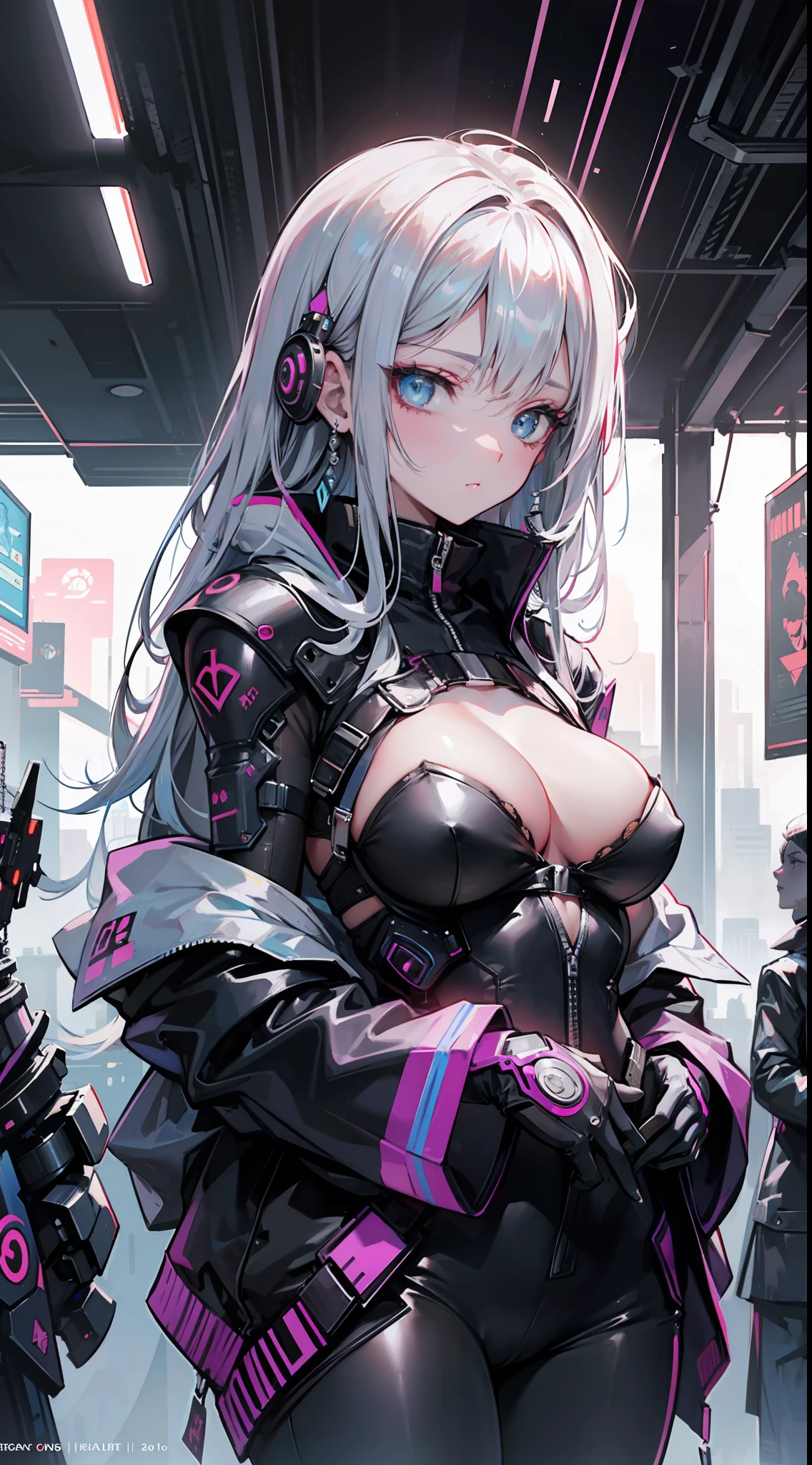 Nsfw, futuristic, cyberpunk, Enchanting femme fatale captivating in an ethereal and enchanting otherworldly realm.