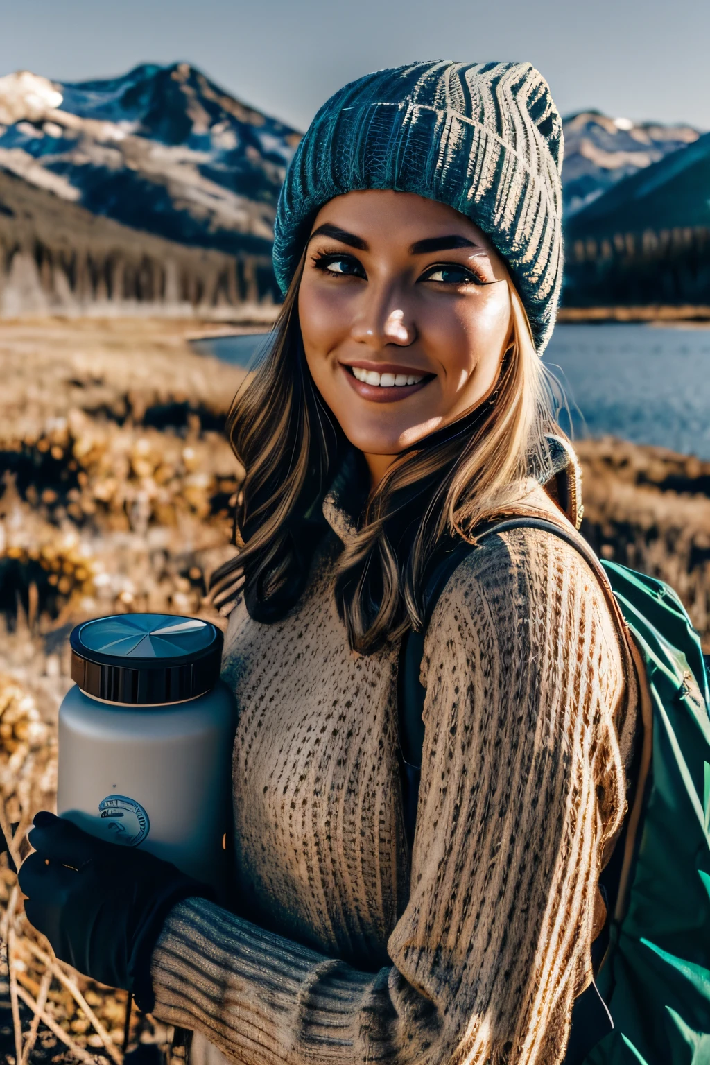 VeronicaCipher ((upper body selfie, happy)), masterpiece, best quality, ultra-detailed, solo, outdoors, (night), mountains, nature, (stars, moon) cheerful, happy, backpack, sleeping bag, camping stove, water bottle, mountain boots, gloves, sweater, hat, flashlight, forest, rocks, river, wood, smoke, shadows, contrast, clear sky, analog style (look at viewer:1.2) (skin texture) (film grain:1.3), (warm hue, warm tone) :1.2), close up, cinematic light, sidelighting, ultra high res, best shadow, RAW, upper body, , wearing pullover
kodak vision 3,