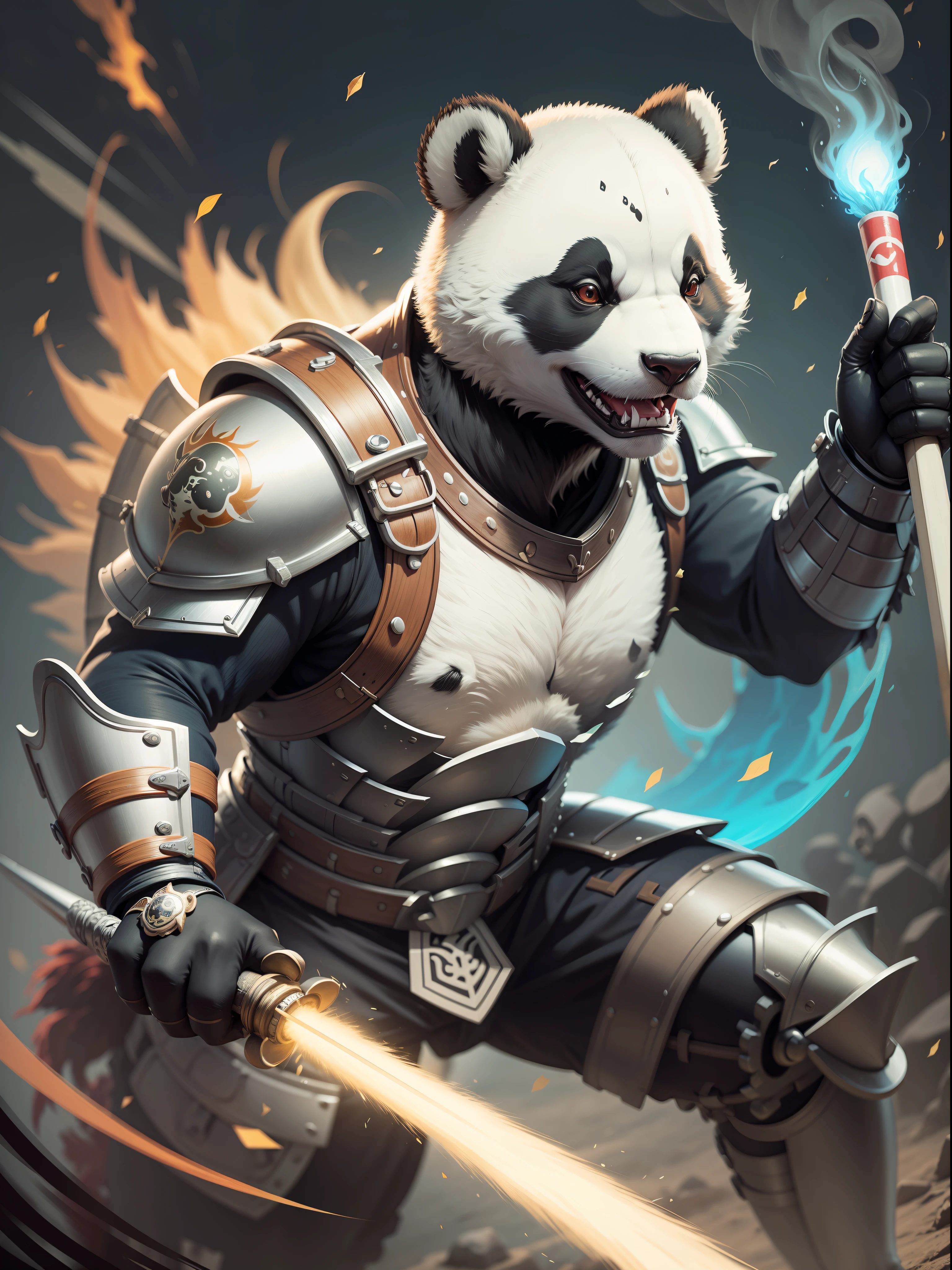 A panda samurai,(anthropomorphic turtle:1.4),arma,armour,Combat posture,Outstanding fighter,cavalier,best qualtiy,tmasterpiece,ultra-clear,
