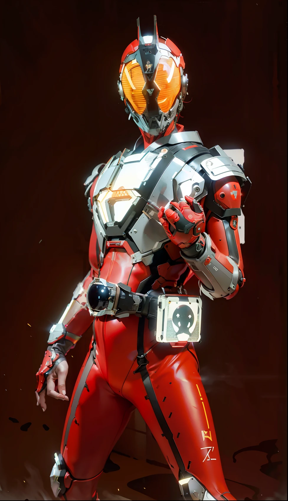 (sfv), 8K, RAW photo, Fujifilm Timeless style photo, (Dark:1.4), (Backlit photography:1.4), (facingviewer:1.2), full bodyesbian ,(Kamen Rider:1.1), Grasshopper mask, The eyes glow red (exosuit:1.2) There are neon signs, Armored (Belts and gloves:1.1), Outdoor, Fighting stance, (Highly detailed:1.4), BREAK by Alyssa Monks , Anne Swinden , beatrix potter , Andrea Mantenia , Marco Mazzoni , Sarah Wolfack , Carlos Cruz-Dirk , Saturn Bhutto , John Totleben , sandstorms
