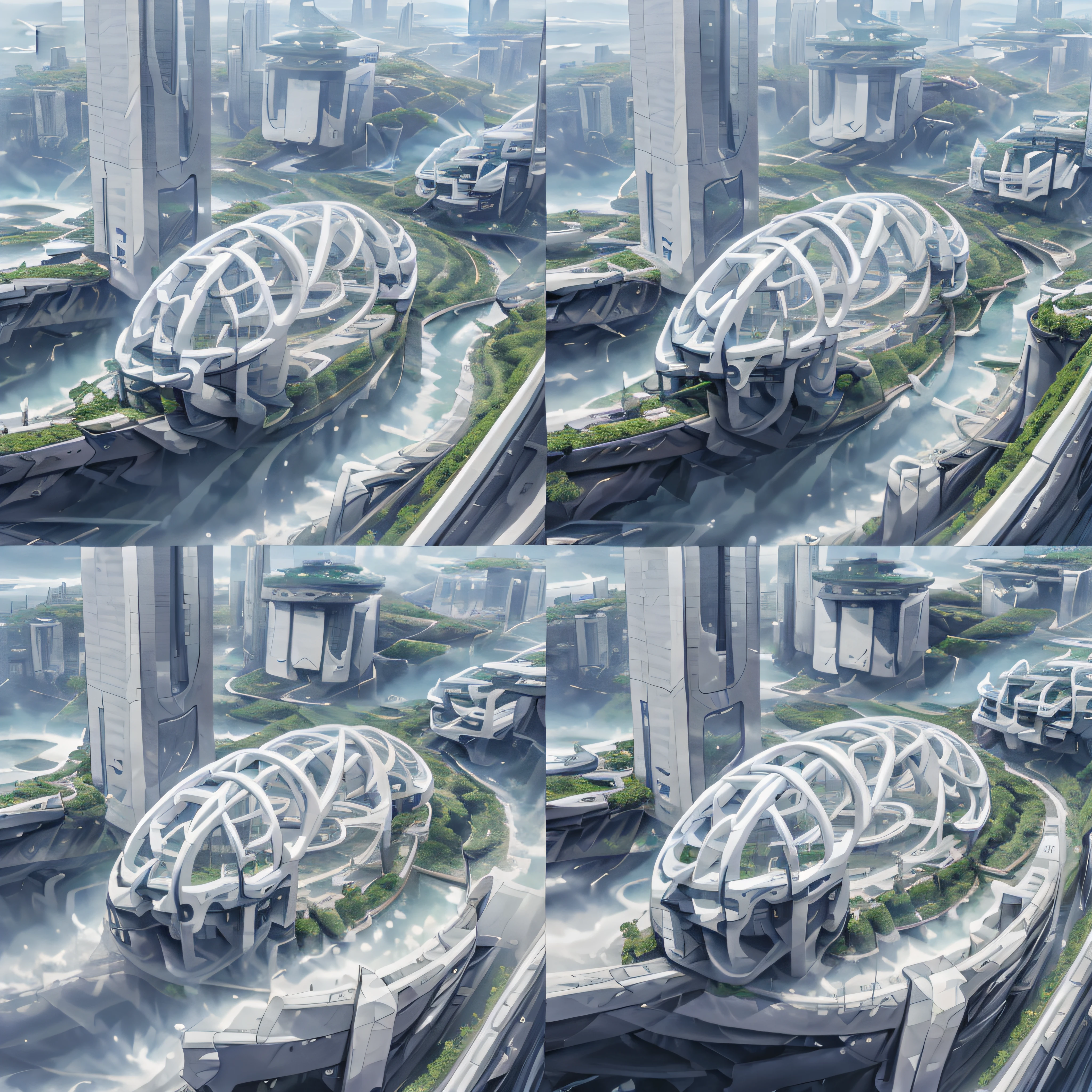 Airbrush drawing --v 5.1 style Futuristic design of an awesome sunny day environment concept art on a futuristic terrain with huge waterfalls,streams, mangroves,nature architecture, proportional,detailed,bright clouds, nature meets futuristic architecture by Santiago Calatrava and Vincent Callebaut with futuristic development, high rise made up staircases, balconies, full of composite glass facades, residential spaces carved from cliff side ,trending on artstation, beautiful lighting,In the style , fantasy, intricate, award winning, 4k, highest quality
