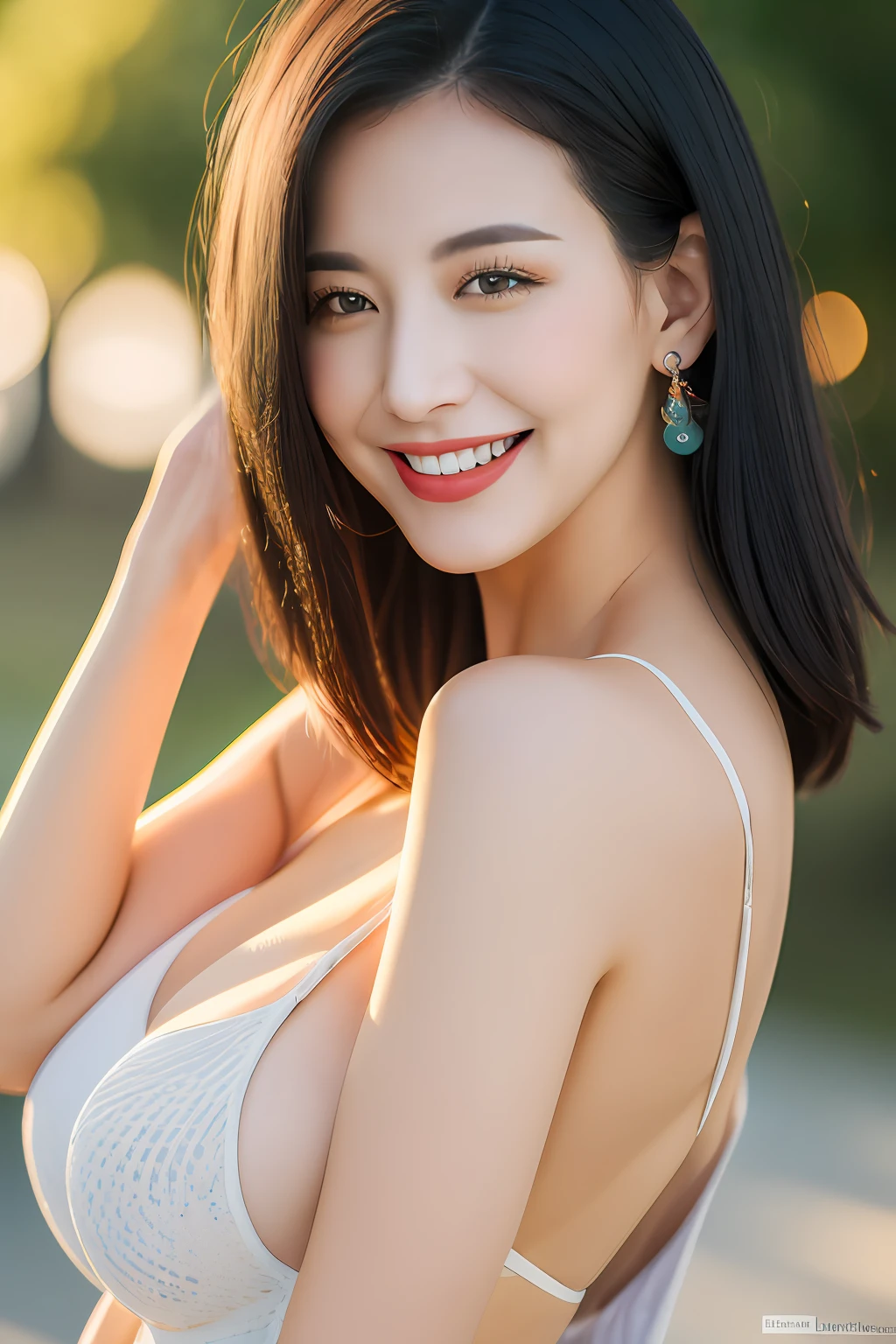 (((best quality, 8k, masterpiece: 1.3))), best random gigantic breasted, smiling, black hair