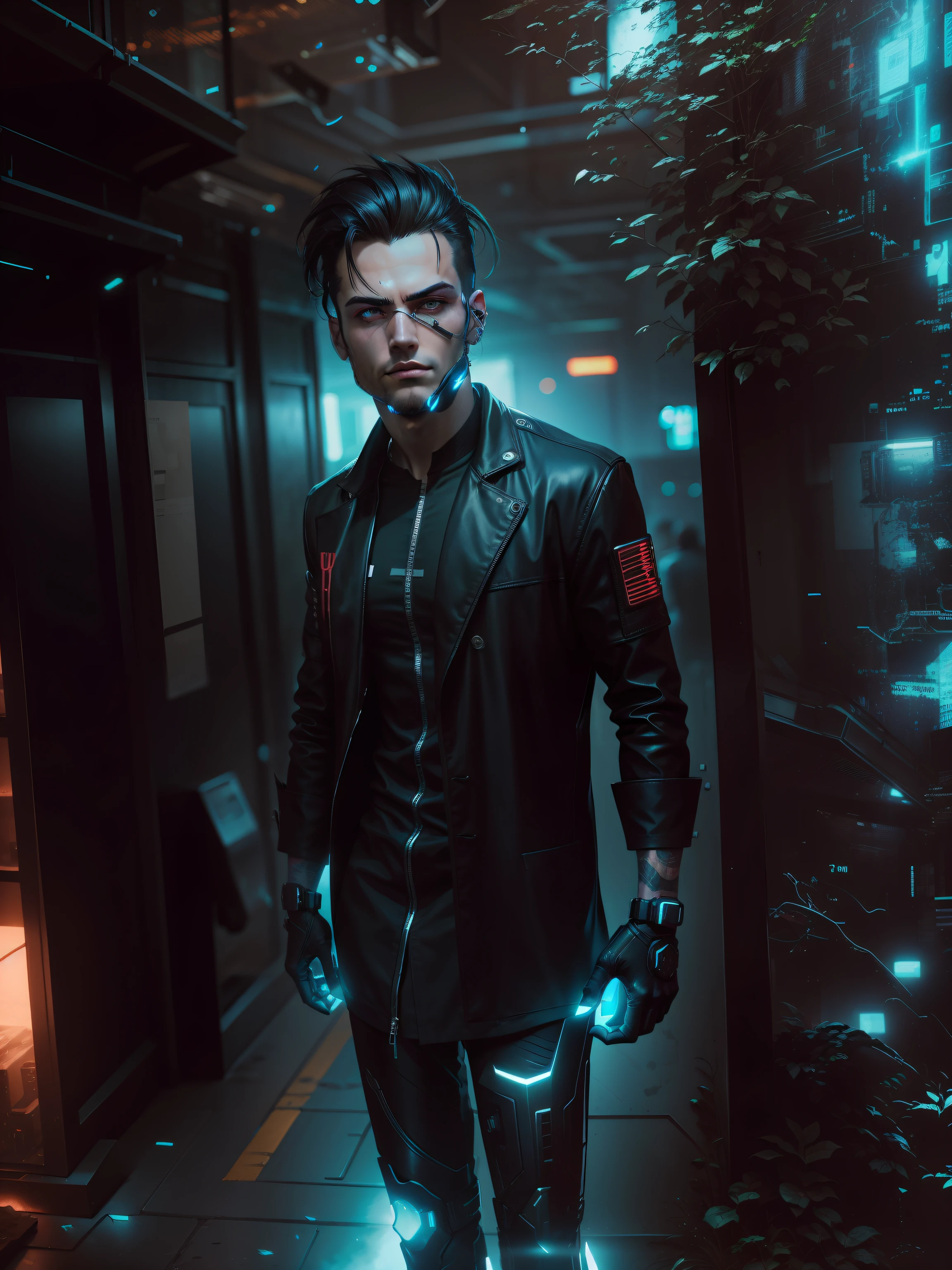 Change background cyberpunk handsome